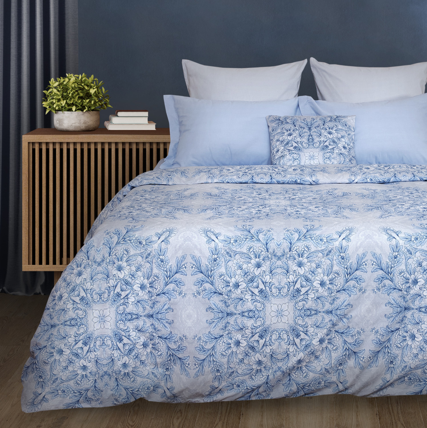 Постельное белье Venetto, голубое - фото № 2