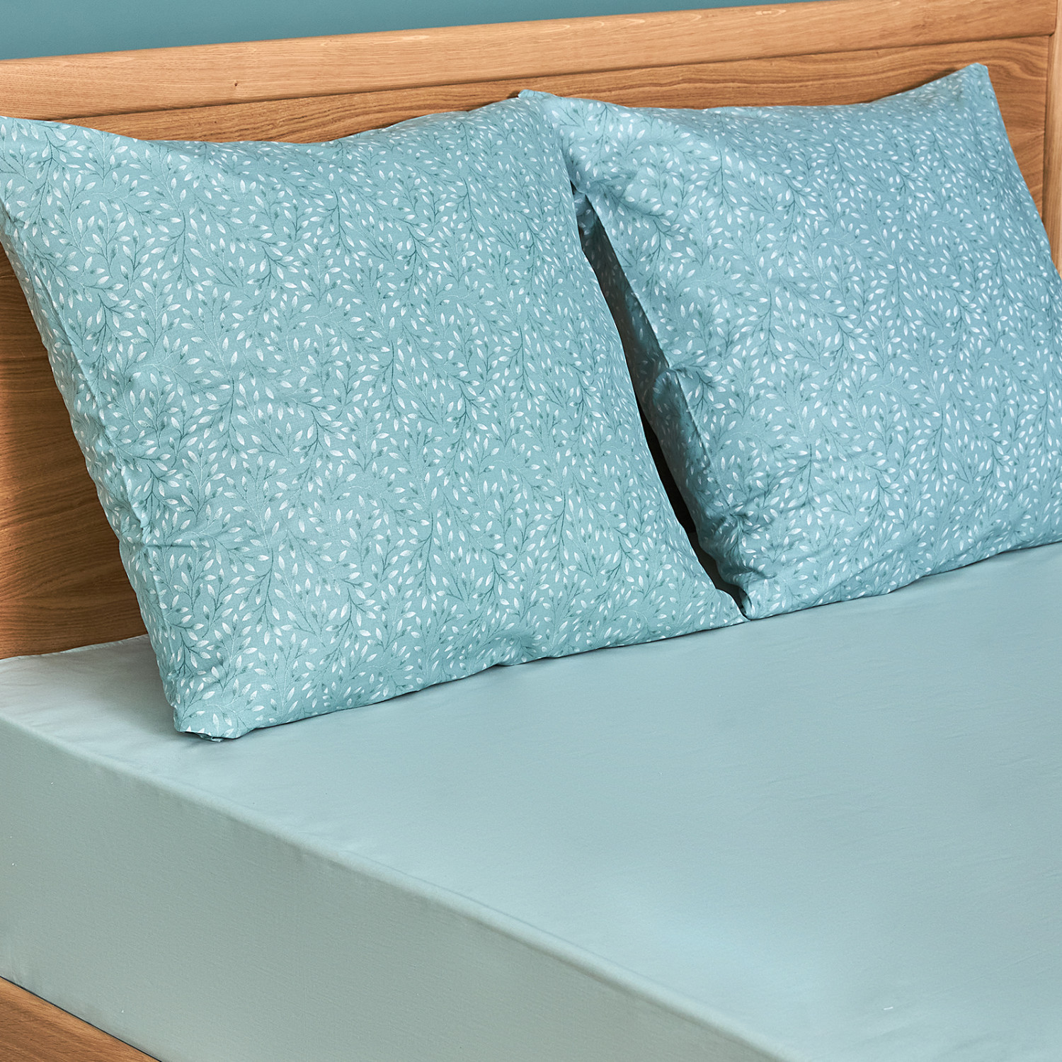 Комплект наволочек Foglio, бирюза - фото № 2