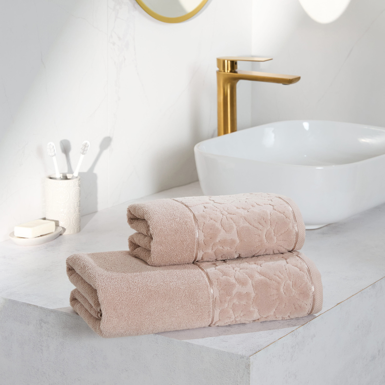 Полотенце махровое Личия/Licia, пудра - фото № 8