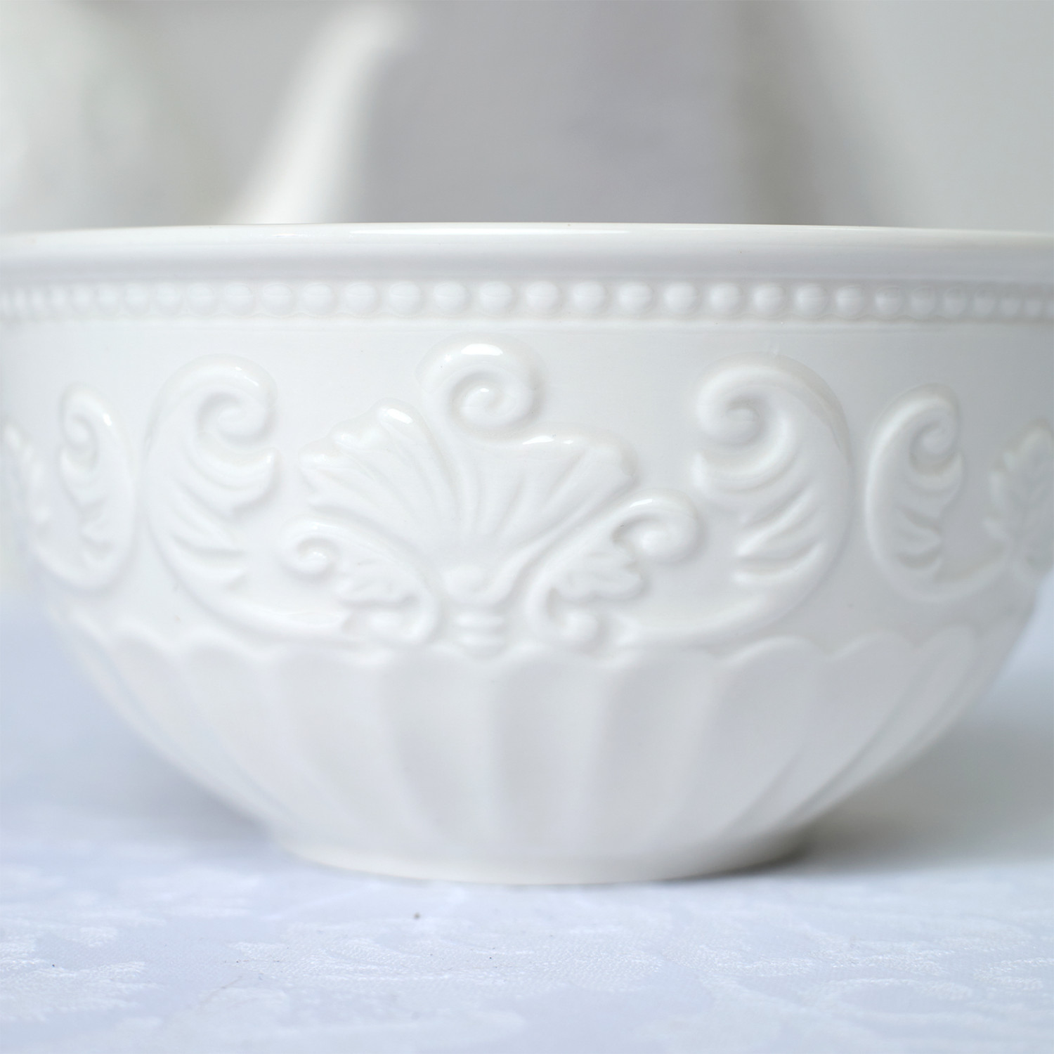 Салатник Белое тиснение/Emboss White - фото № 6