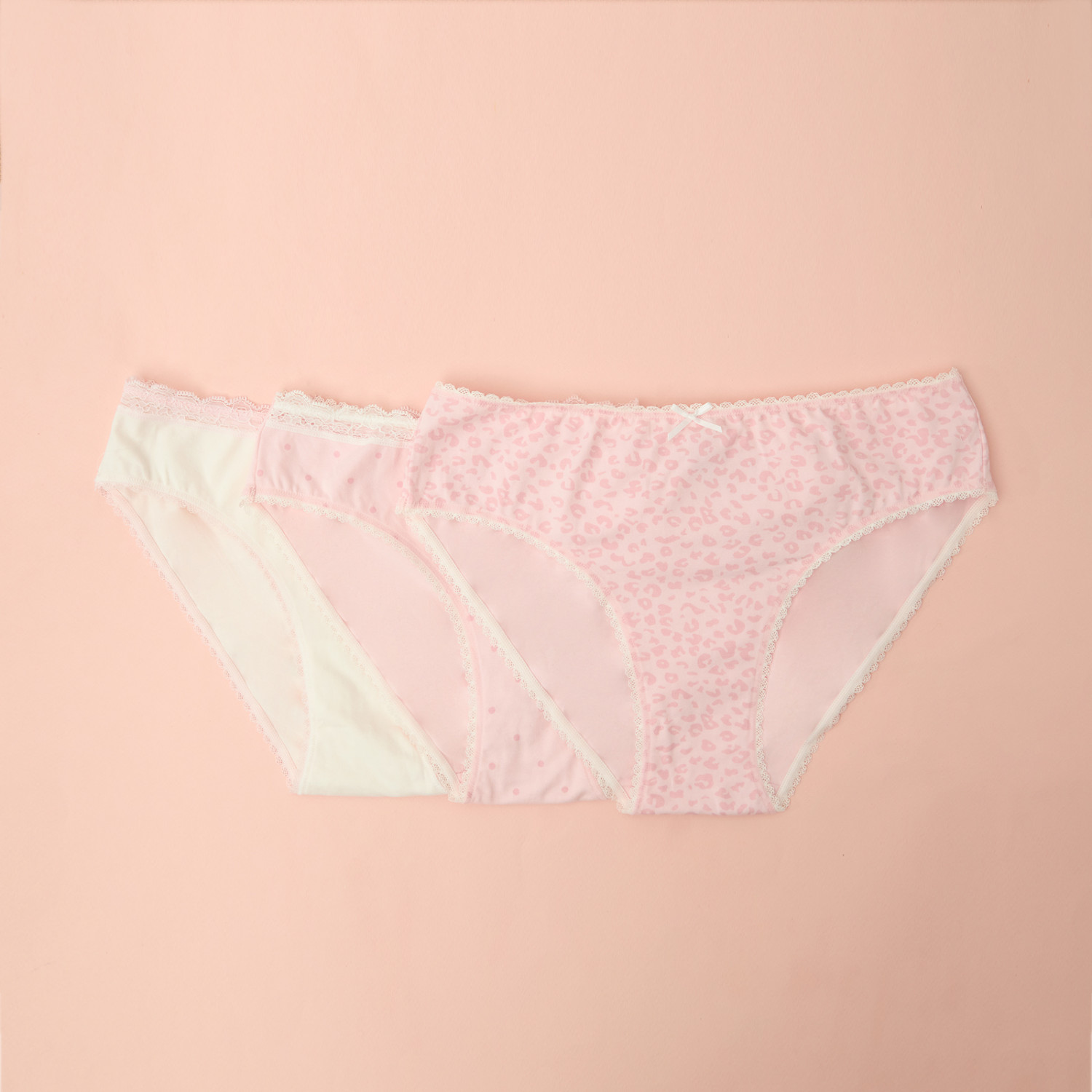 Набор трусов Slip, бежевые/розовые - фото № 7