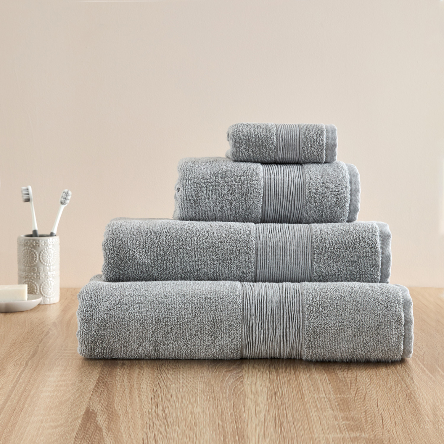 Полотенце махровое Piega, серое - фото № 8