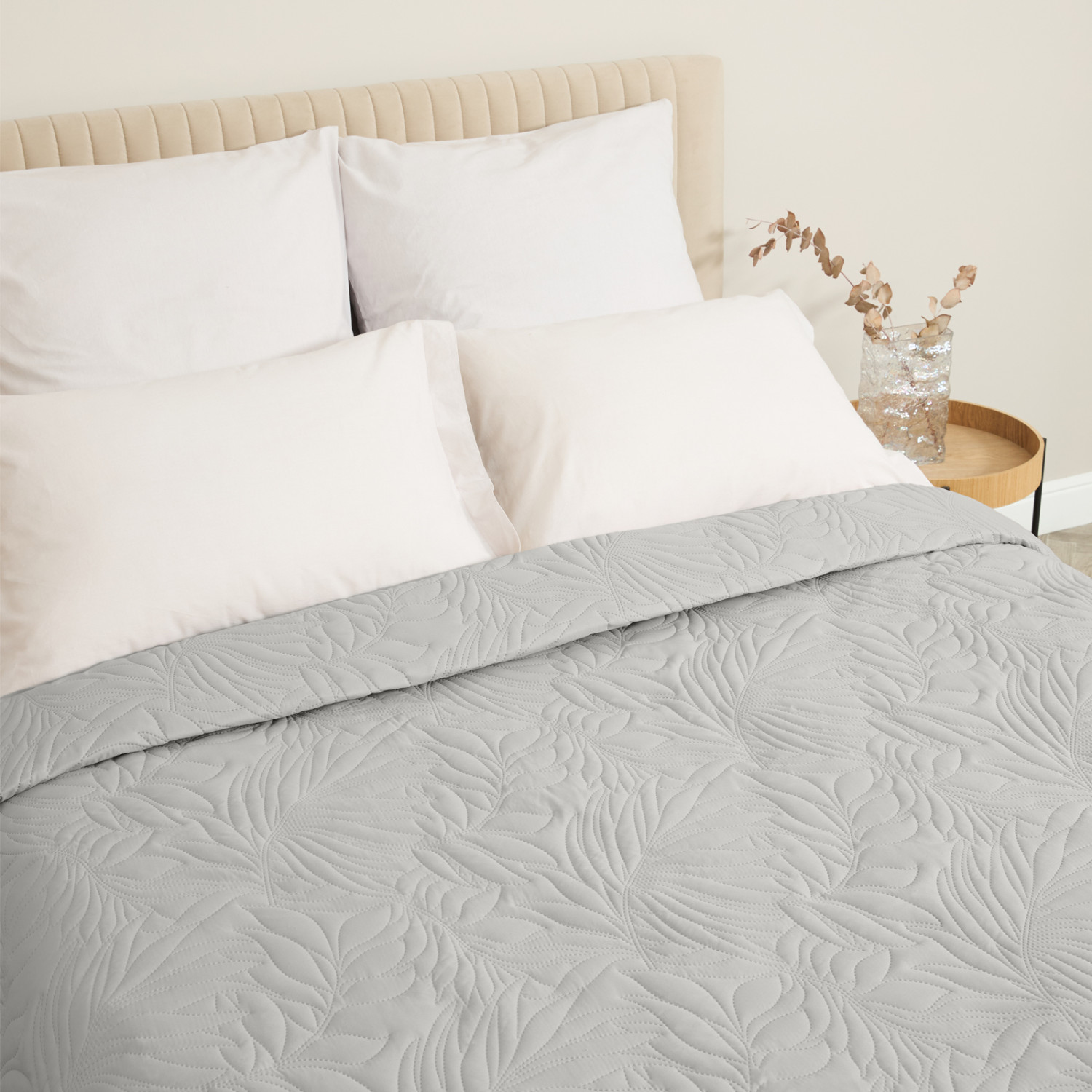 Покрывало Листочки/Fogliare, дымчатое - фото № 2