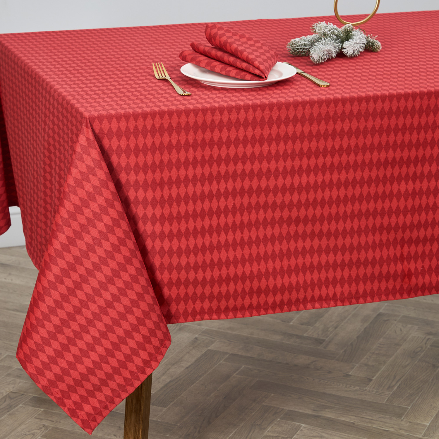 Скатерть Ромб/Rhombus, красная - фото № 2