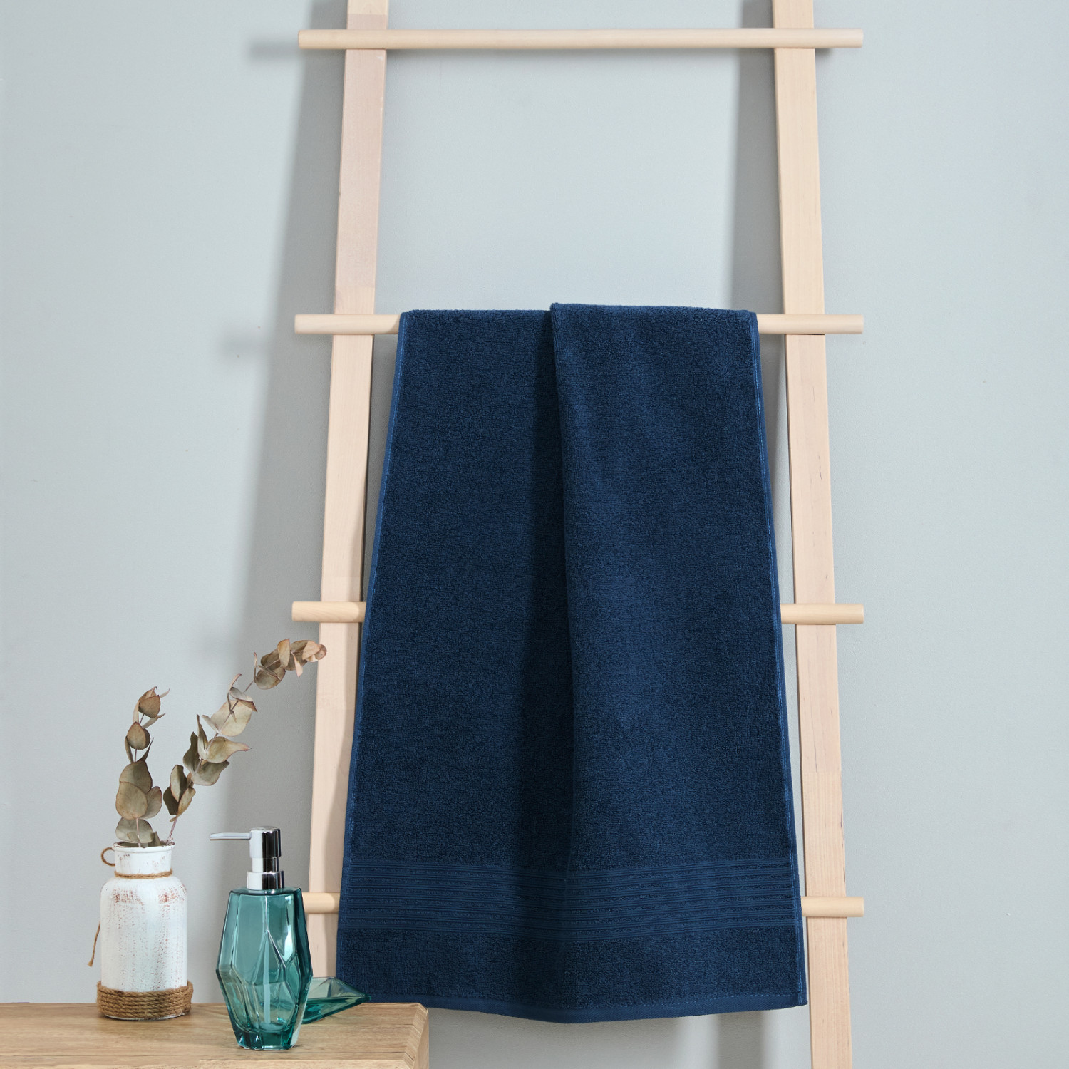 Полотенце махровое Fiorenza, синее - фото № 2