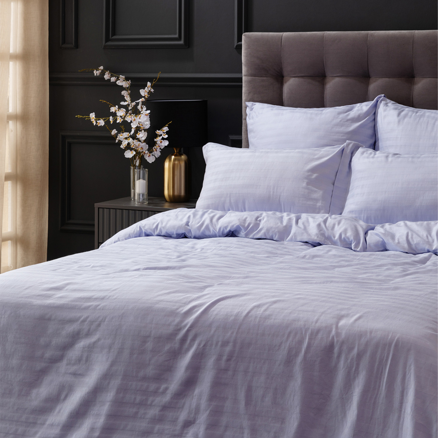 Постельное белье Lilac mist, страйп-сатин - фото № 4