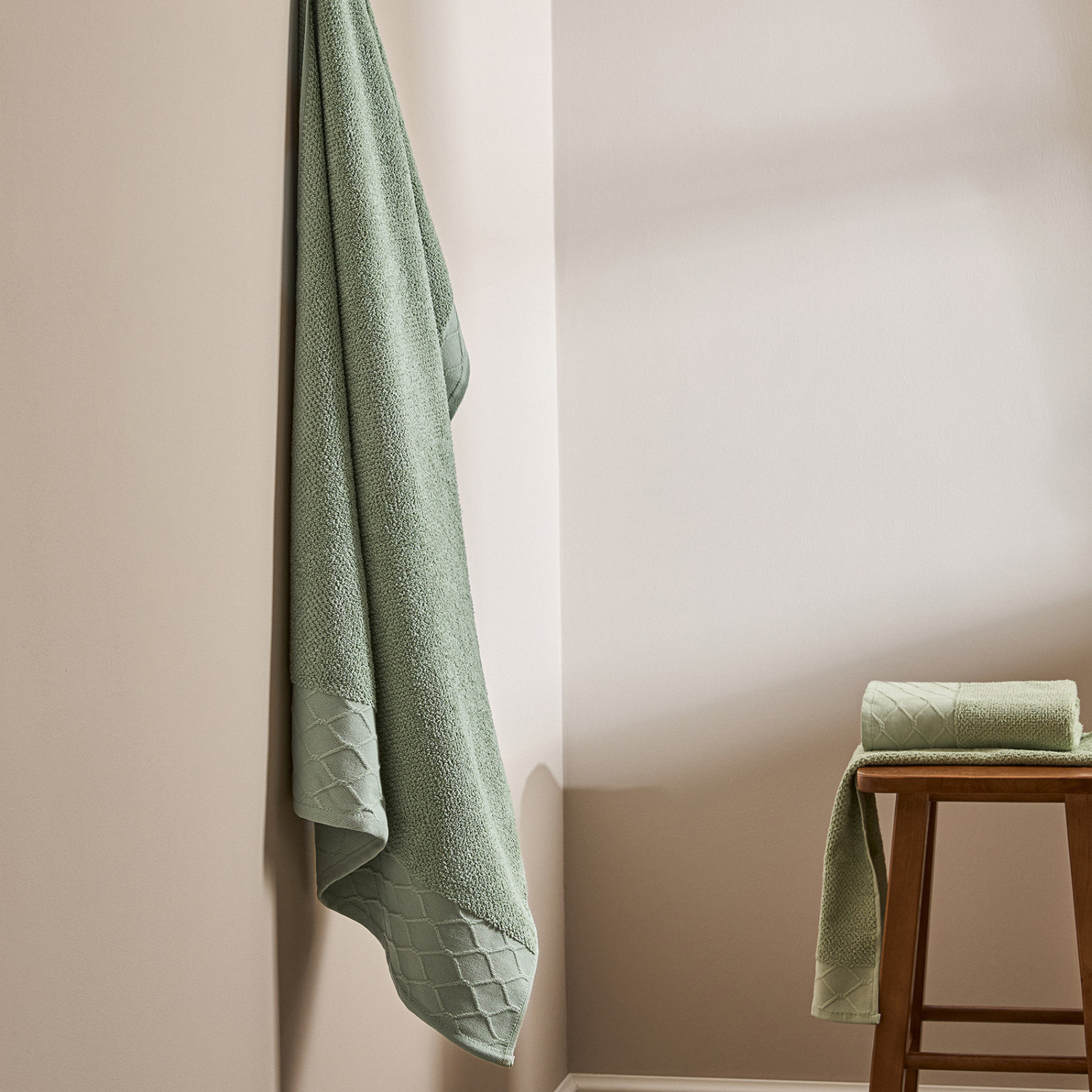 Полотенце махровое Savona, зеленое - фото № 5