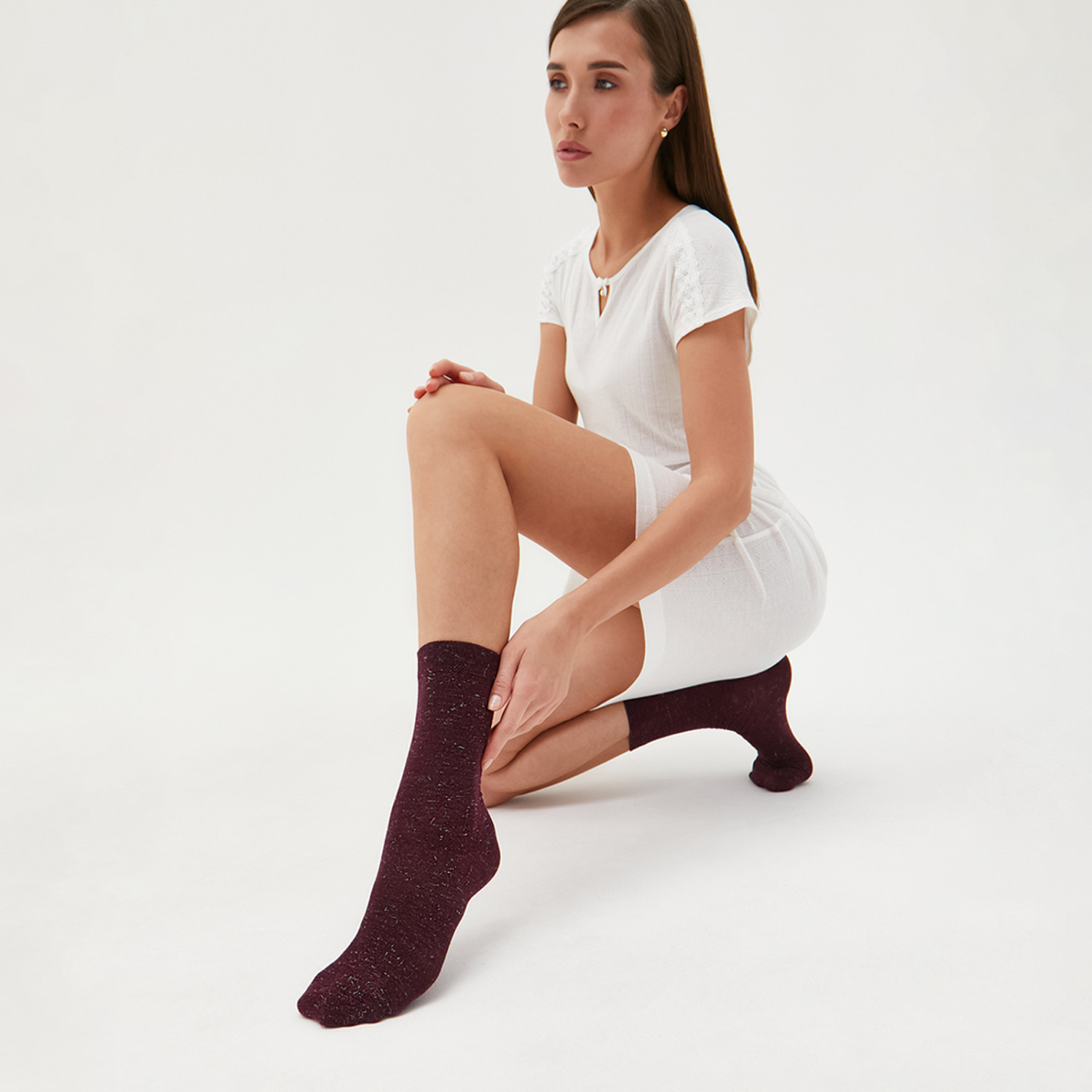 Носки Жанет, бордо/черные - фото № 11