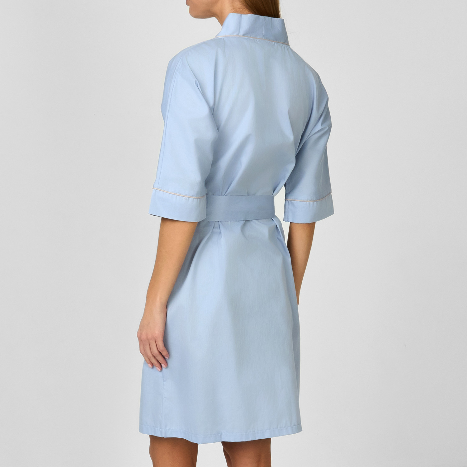 Халат Sateen, голубой - фото № 4