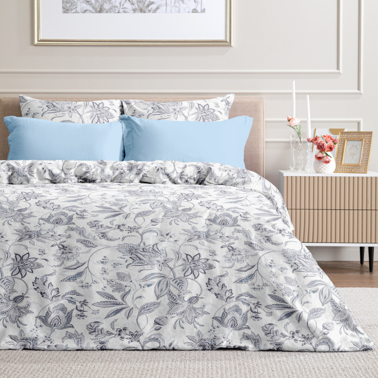 Постельное белье Azzurro, голубое