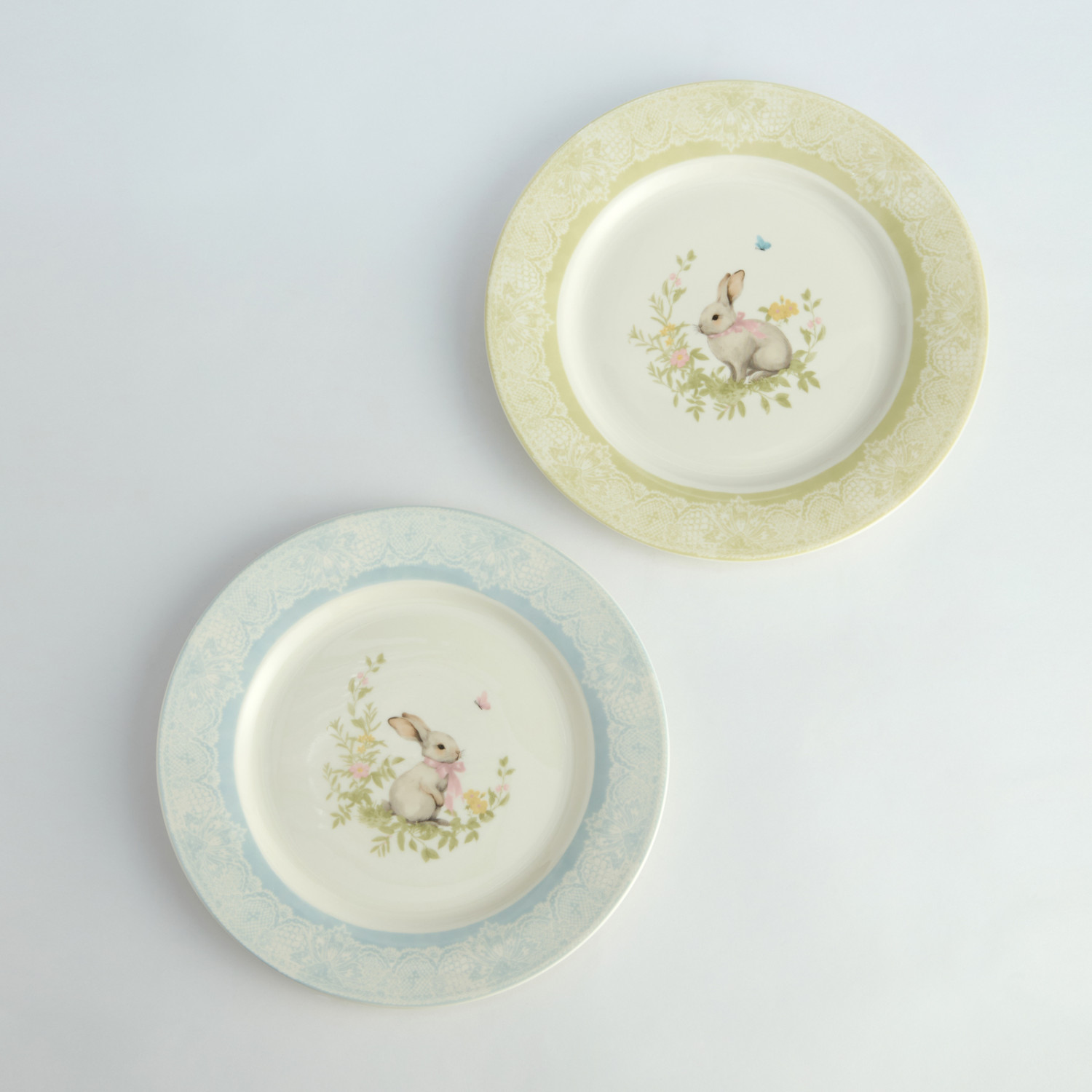 Набор тарелок Зайчата в кружевах/ Merletto e Coniglietti II - фото № 2