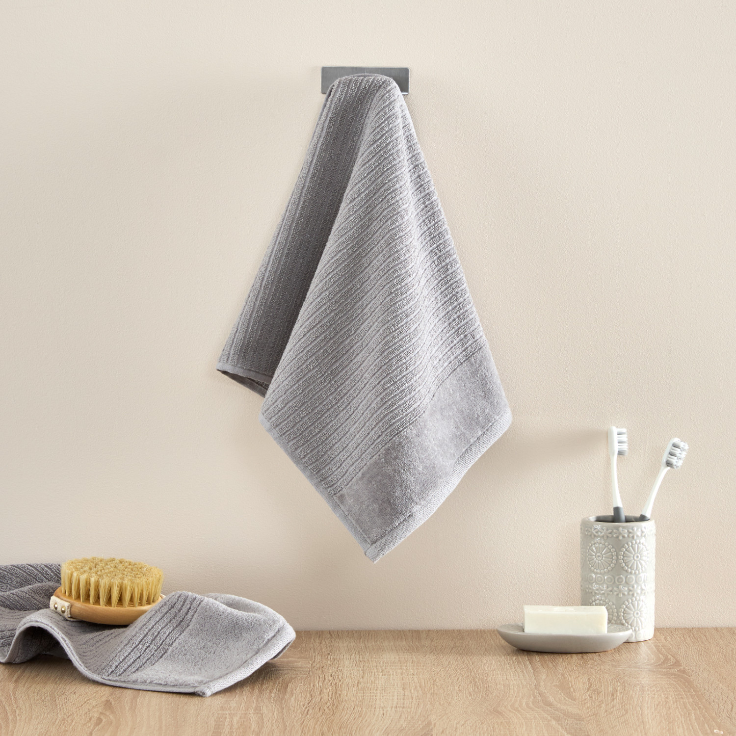 Полотенце махровое Vincenza, серое II