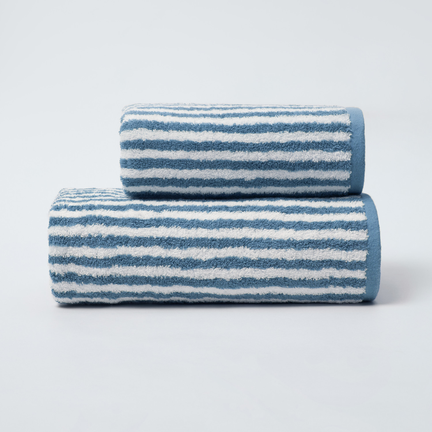 Комплект полотенец Узкая полоска/Striscia stretta, голубой - фото № 3