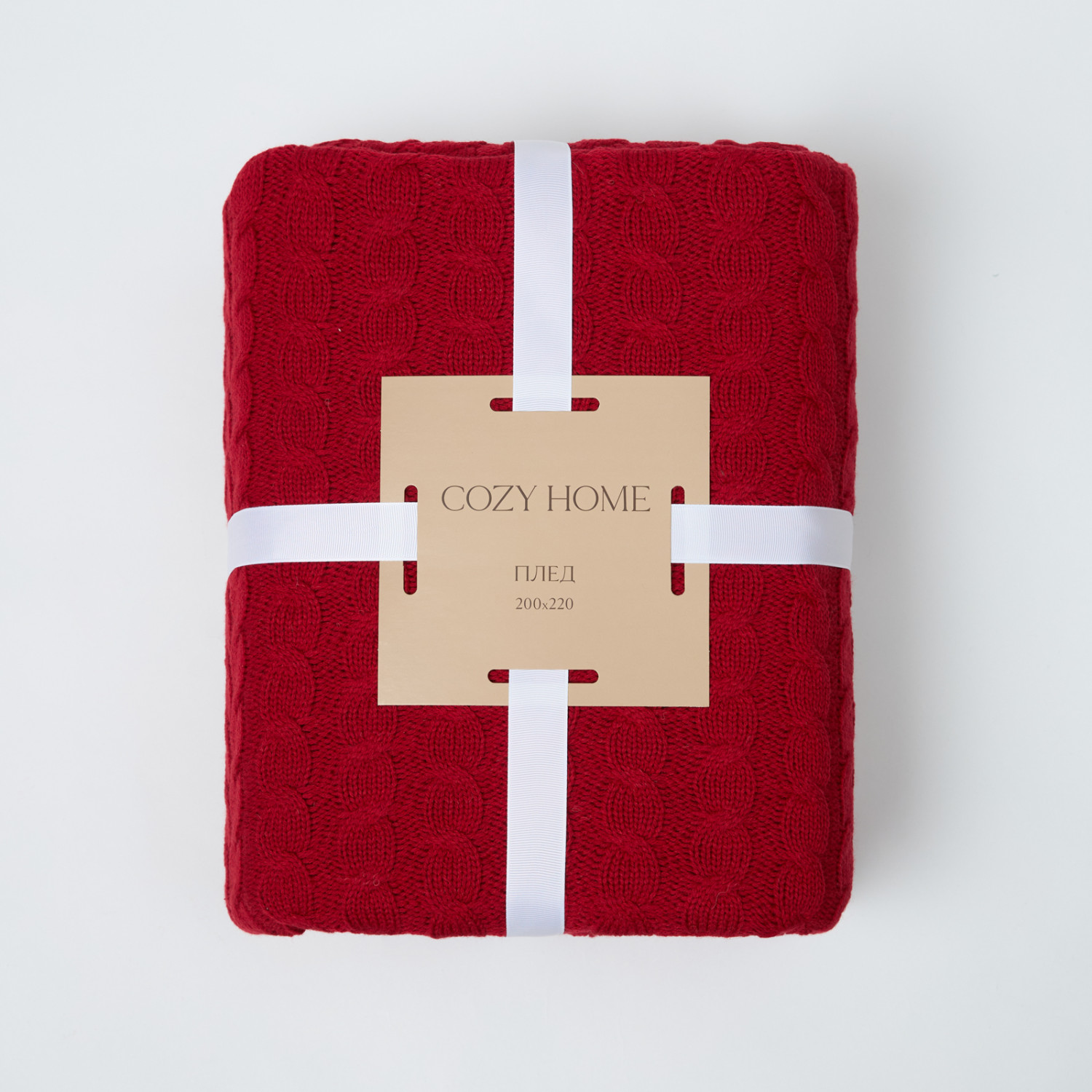 Плед Виллена/Villena, ярко-красный - фото № 6