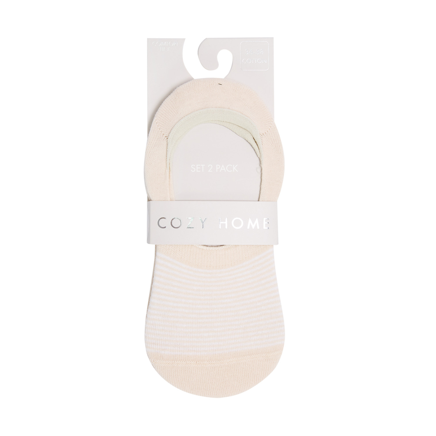 Носки Иветта, бежевые/белые - фото № 2