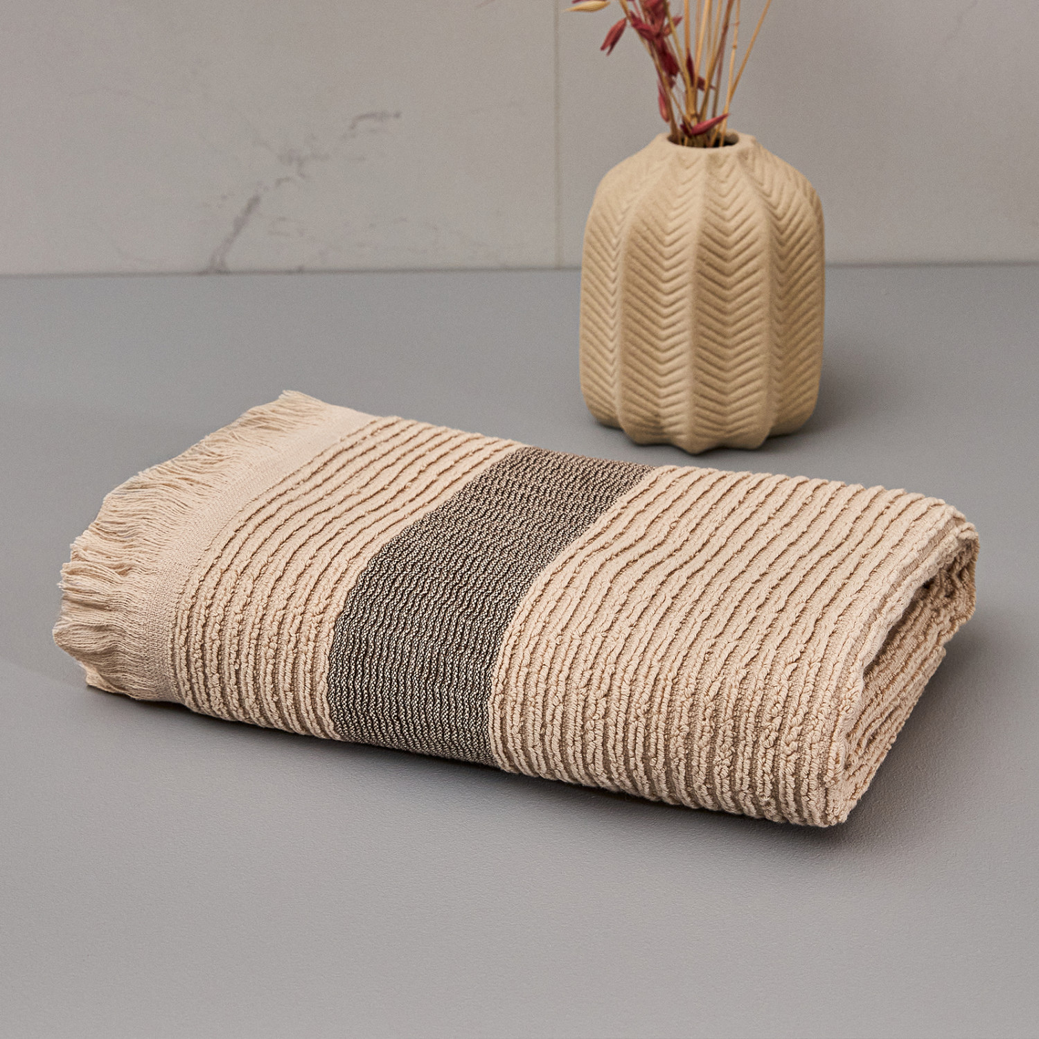 Полотенце махровое Монталто/Montalto, бежевое - фото № 4