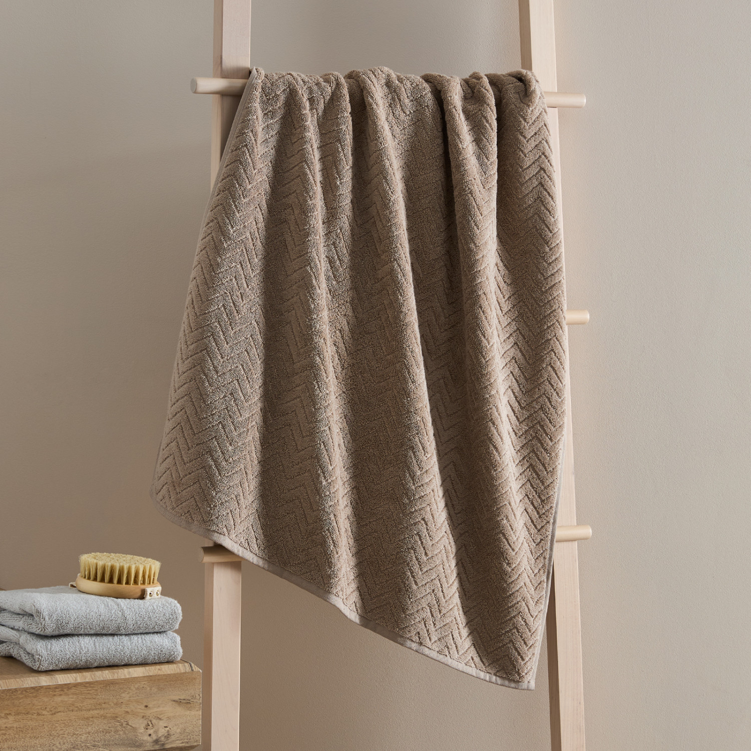 Полотенце махровое Зигзаг/Zigzag, капучино