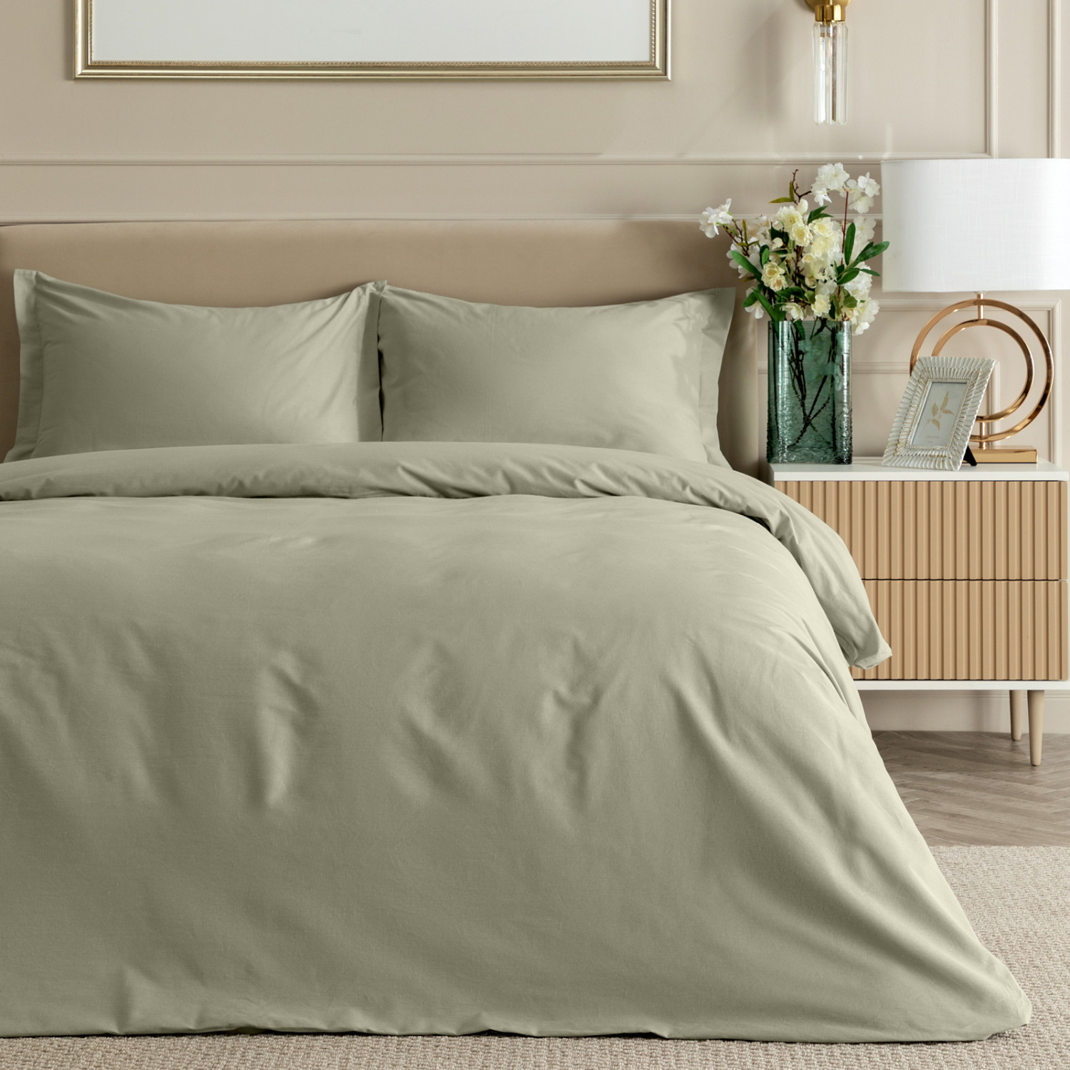 Постельное белье Светло-оливковый - фото № 5