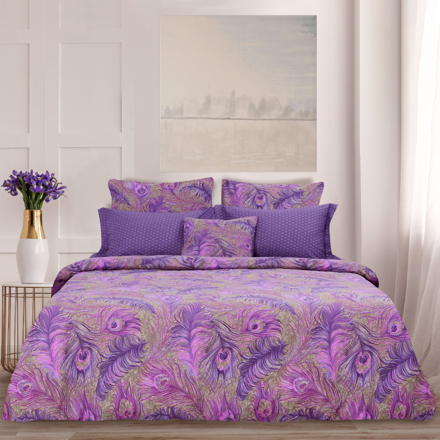 Постельное белье Pavone, сиреневое - фото № 2