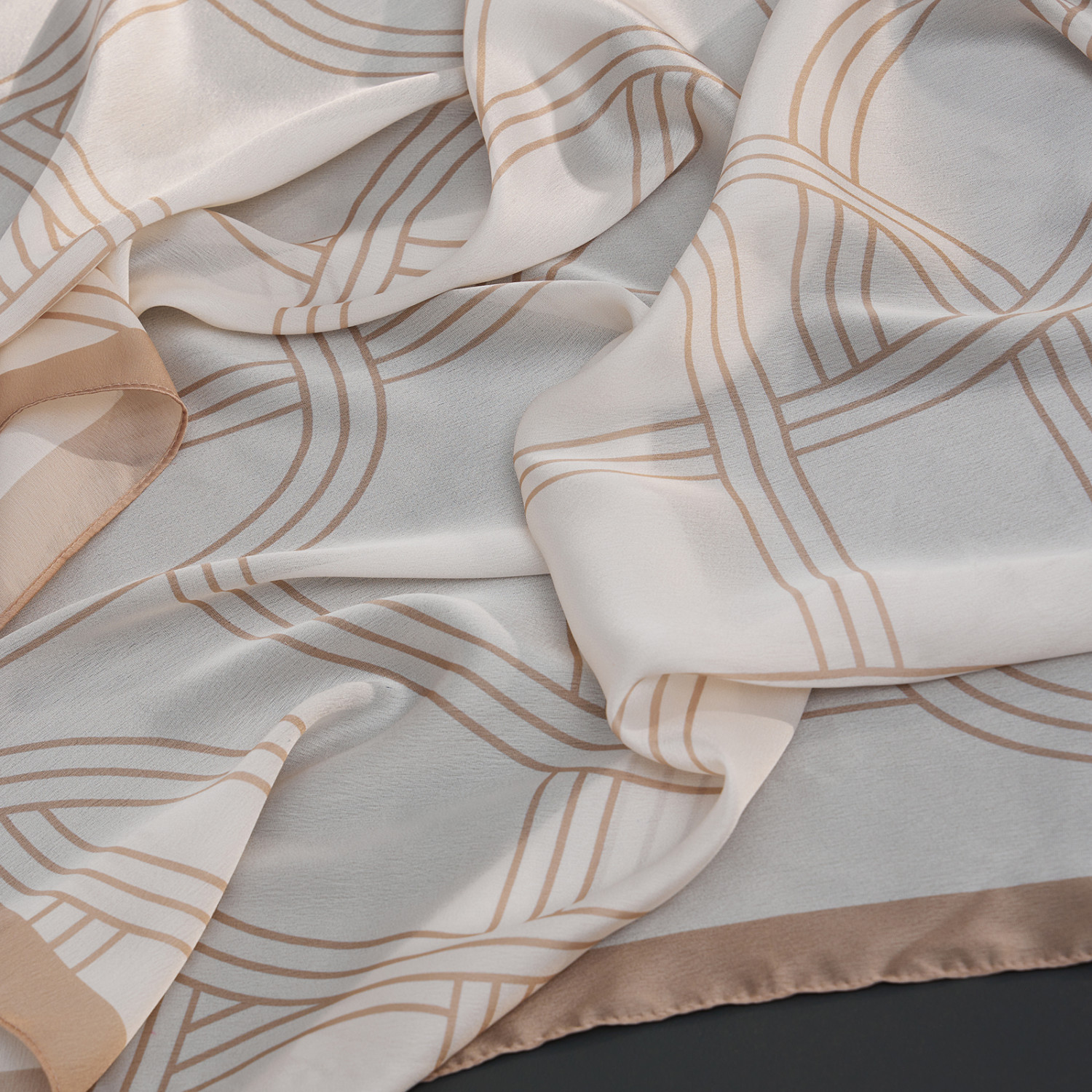 Платок шейный Divina, бежевый II - фото № 8