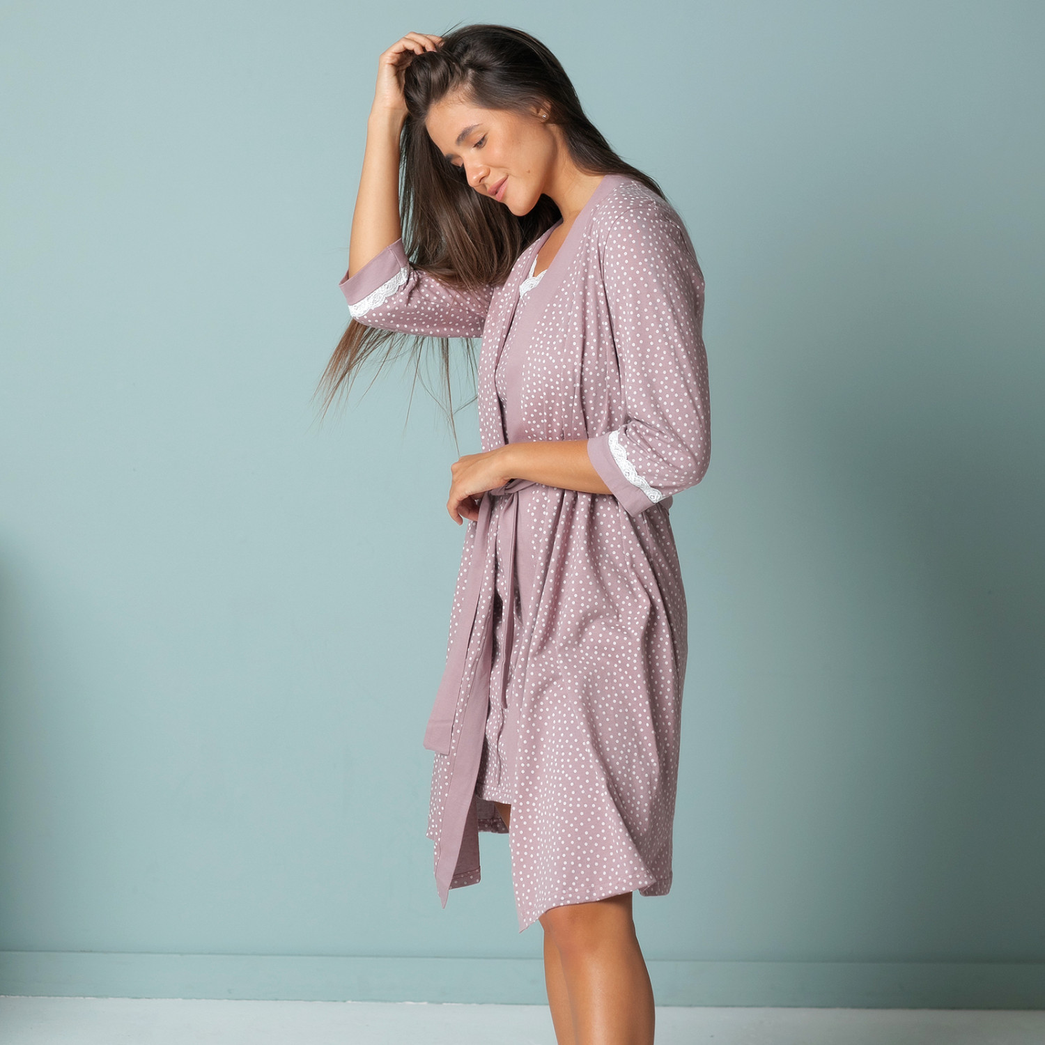 Халат Rose, розовый - фото № 5