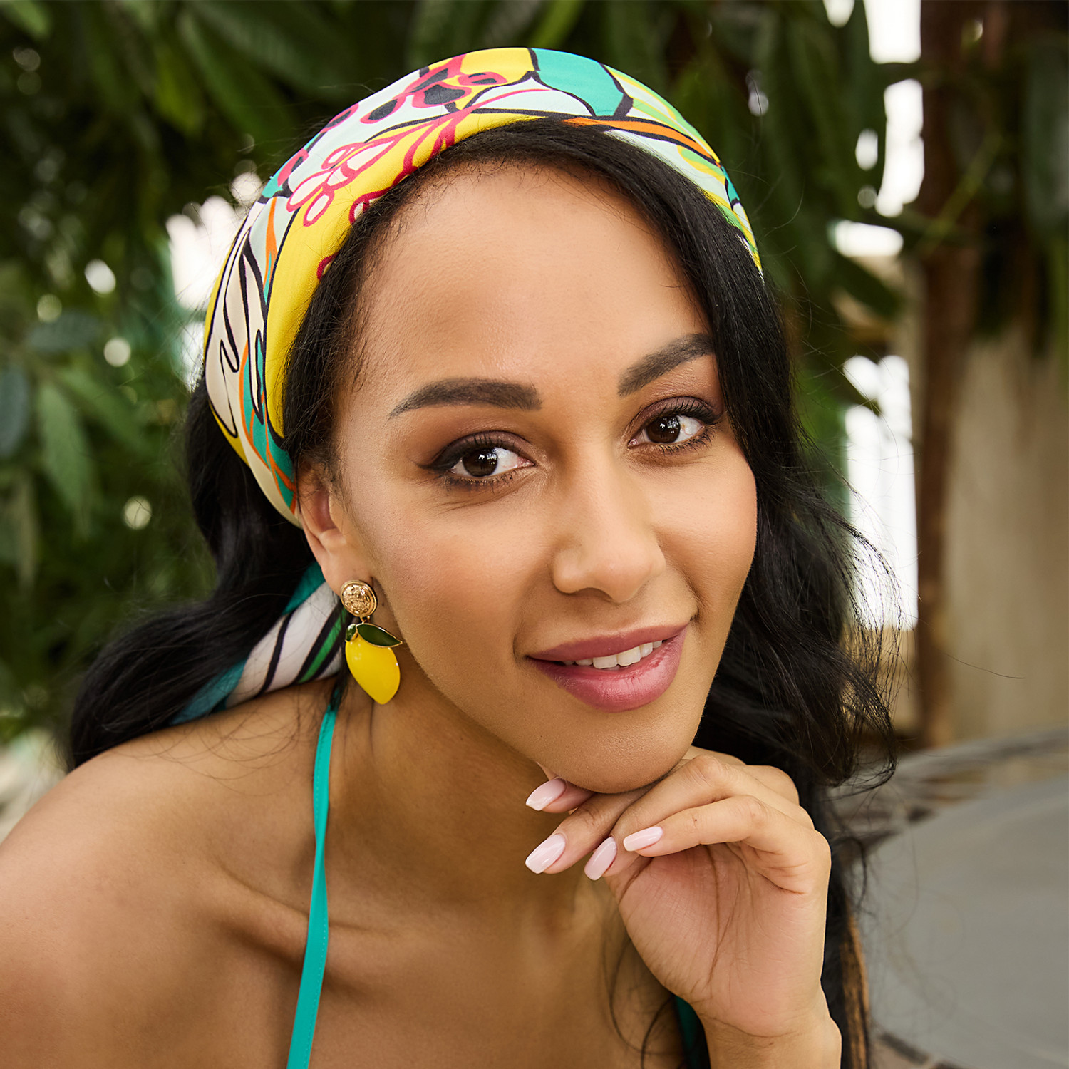 Платок шейный Fiore tropicale - фото № 6