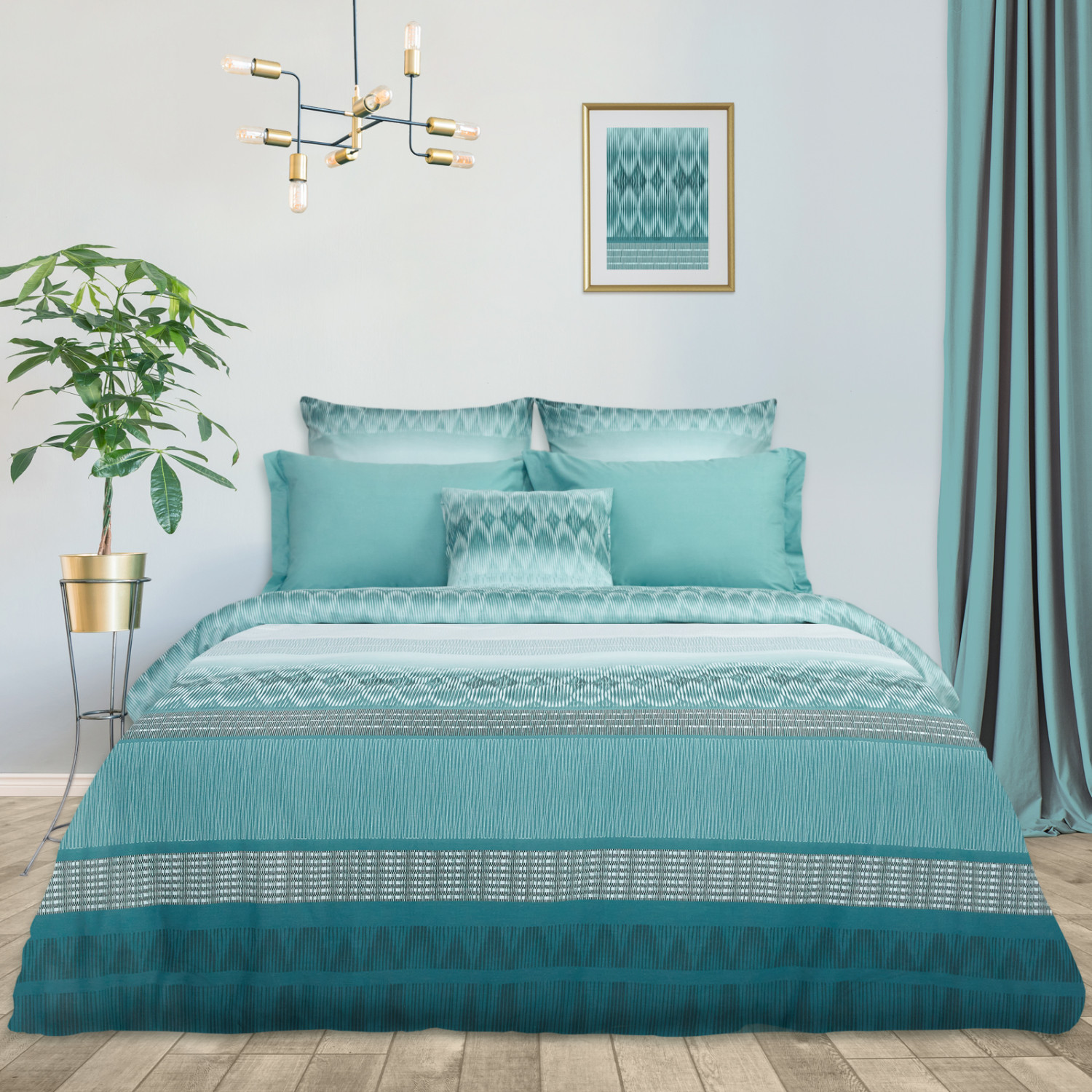 Постельное белье Levia, бирюза - фото № 2