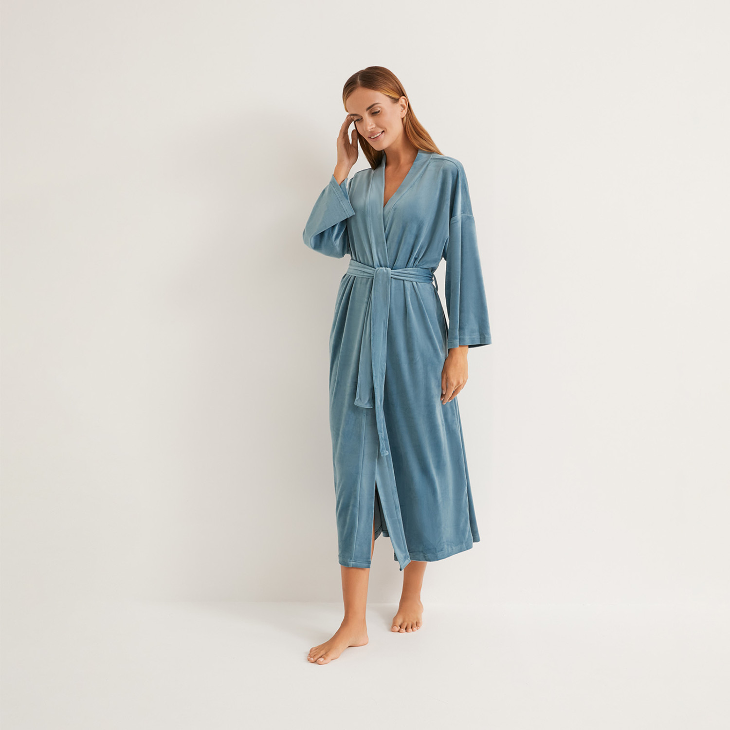 Халат Роскошь/Lusso, голубой - фото № 4