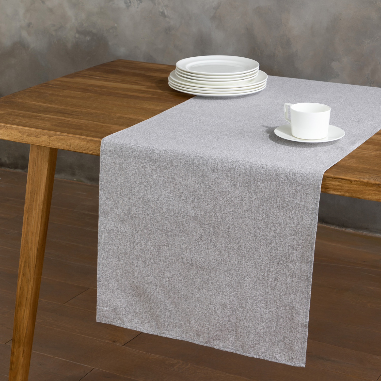 Скатерть-дорожка Fogliame, серая - фото № 3