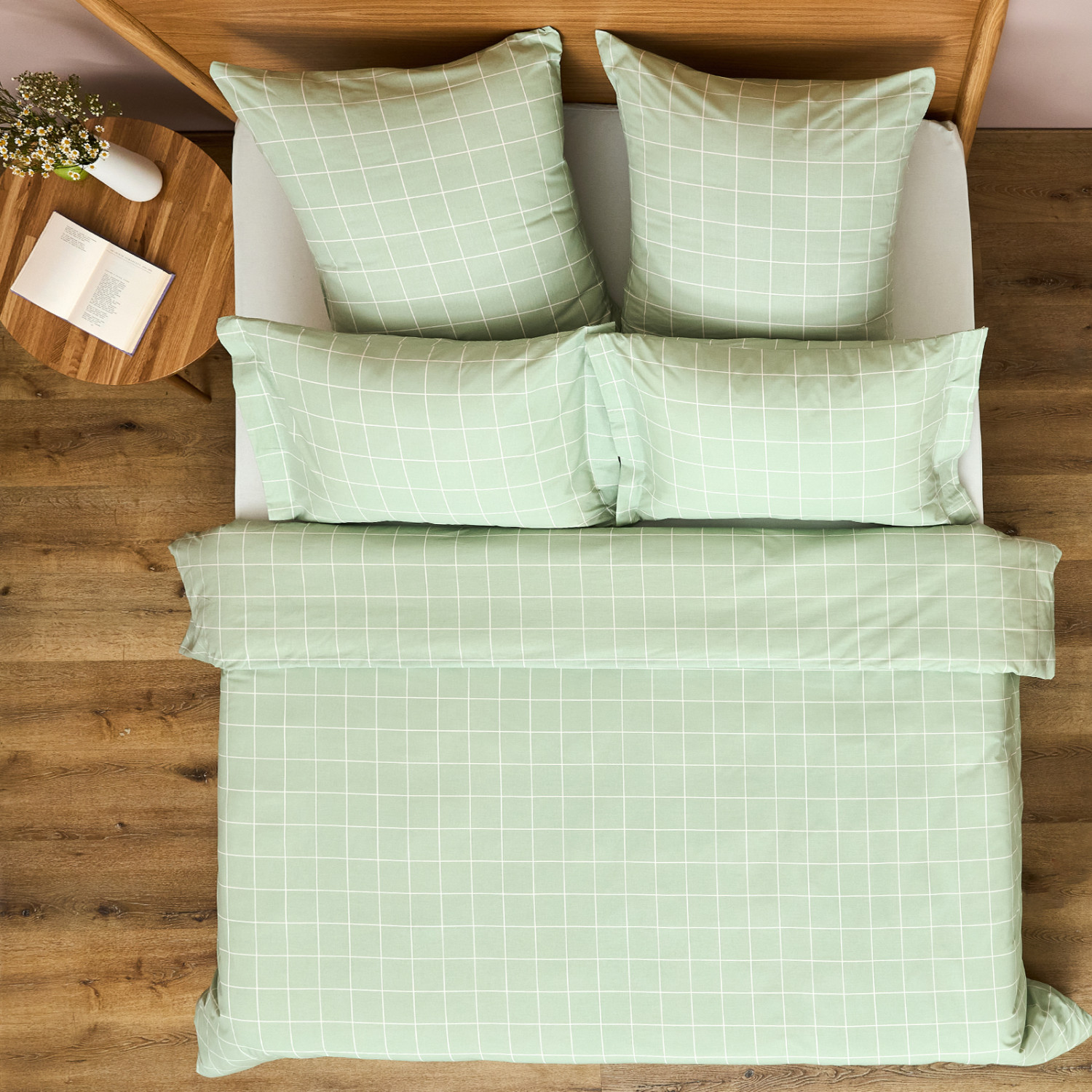 Постельное белье полукомплект Quadretti, зеленое - фото № 7