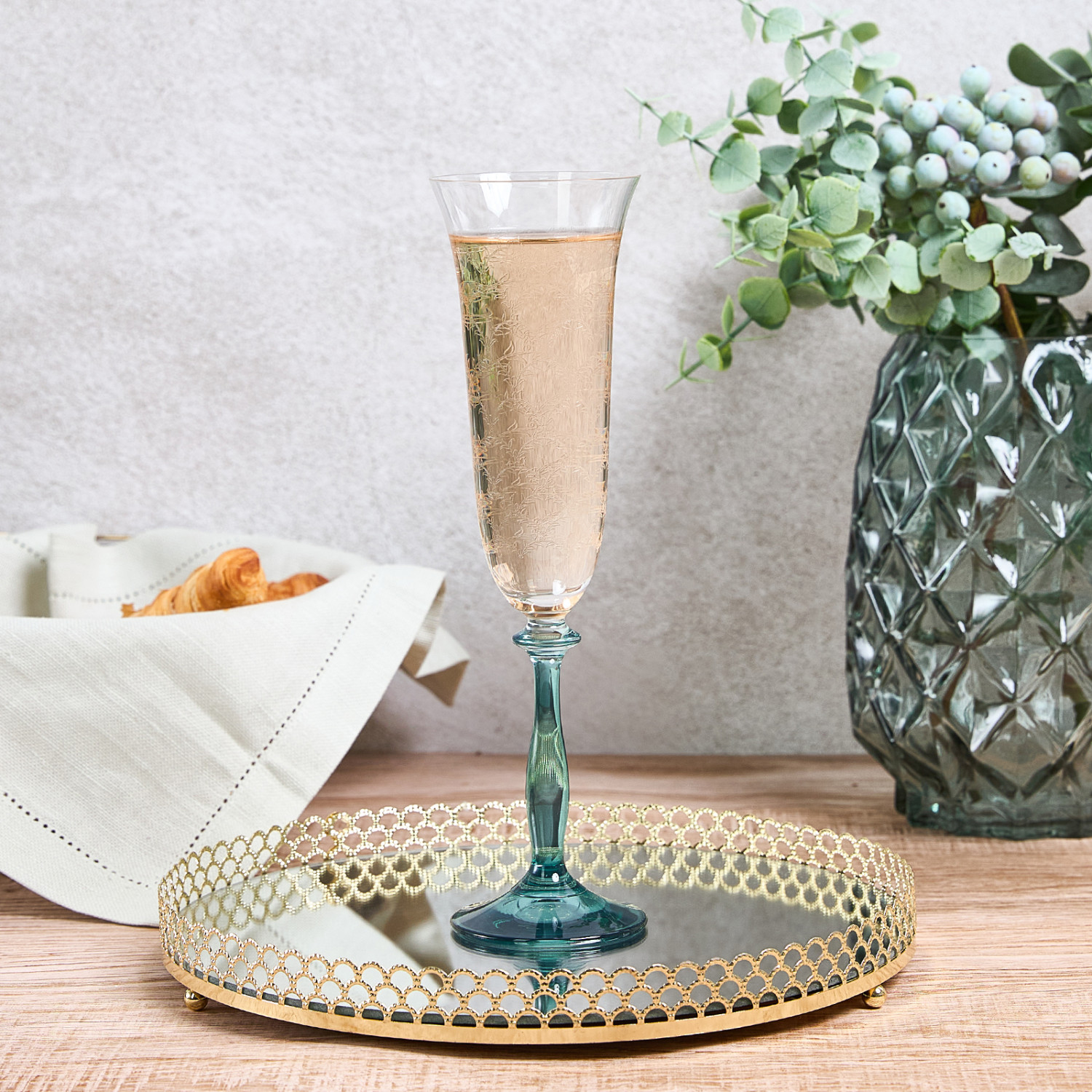 Бокал для шампанского Nature green - фото № 2