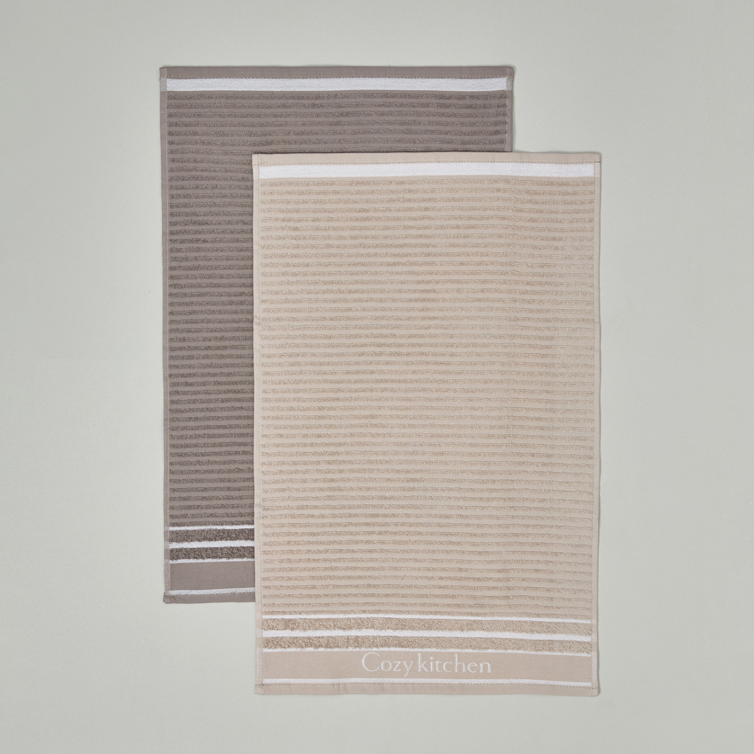 Комплект махровых полотенец COZY Kitchen, серый - фото № 3