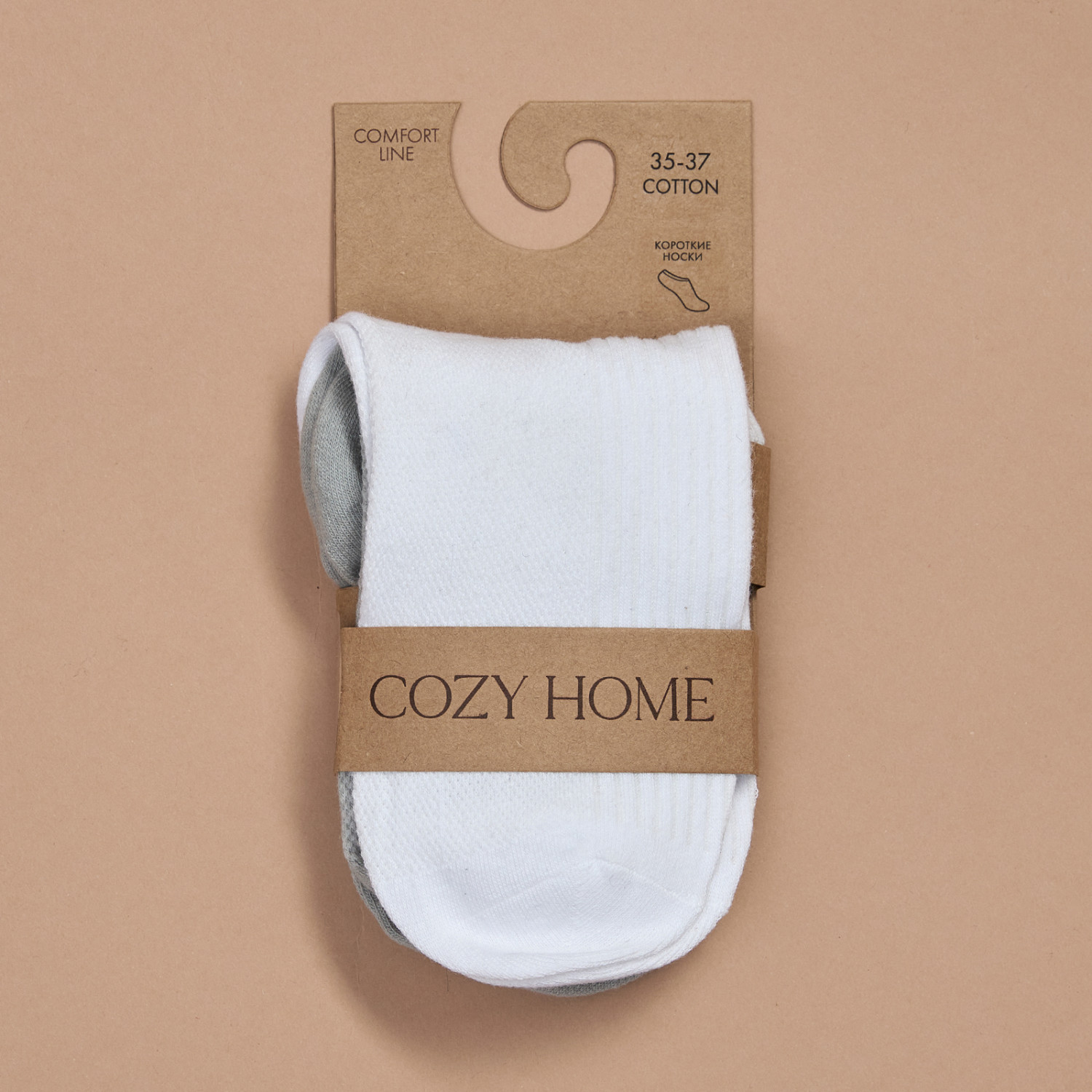 Носки Socks, белые/серые - фото № 6