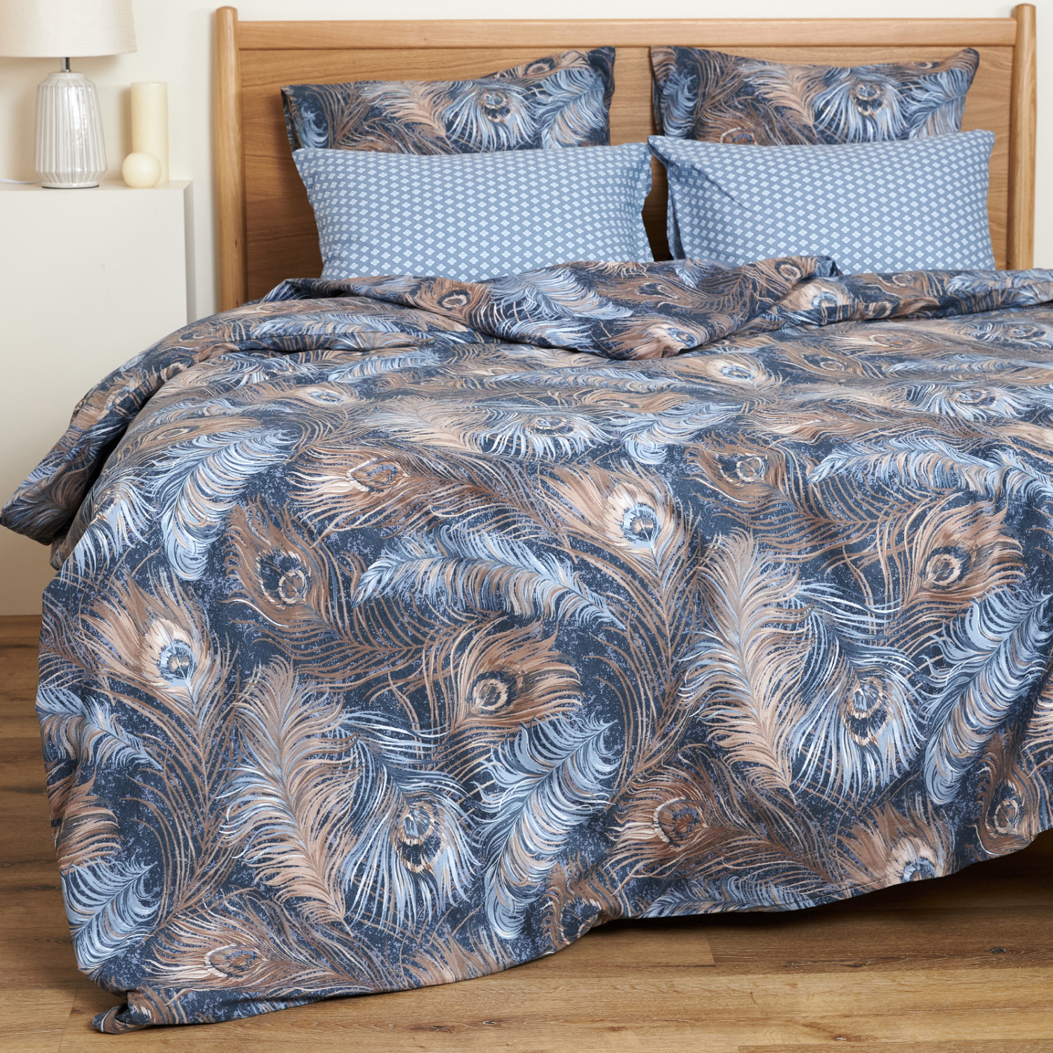 Постельное белье Павлин/Pavone, синее - фото № 8