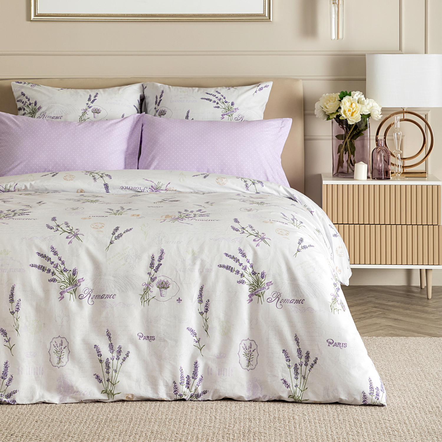 Постельное белье Лаванда, 4 наволочки - фото № 2
