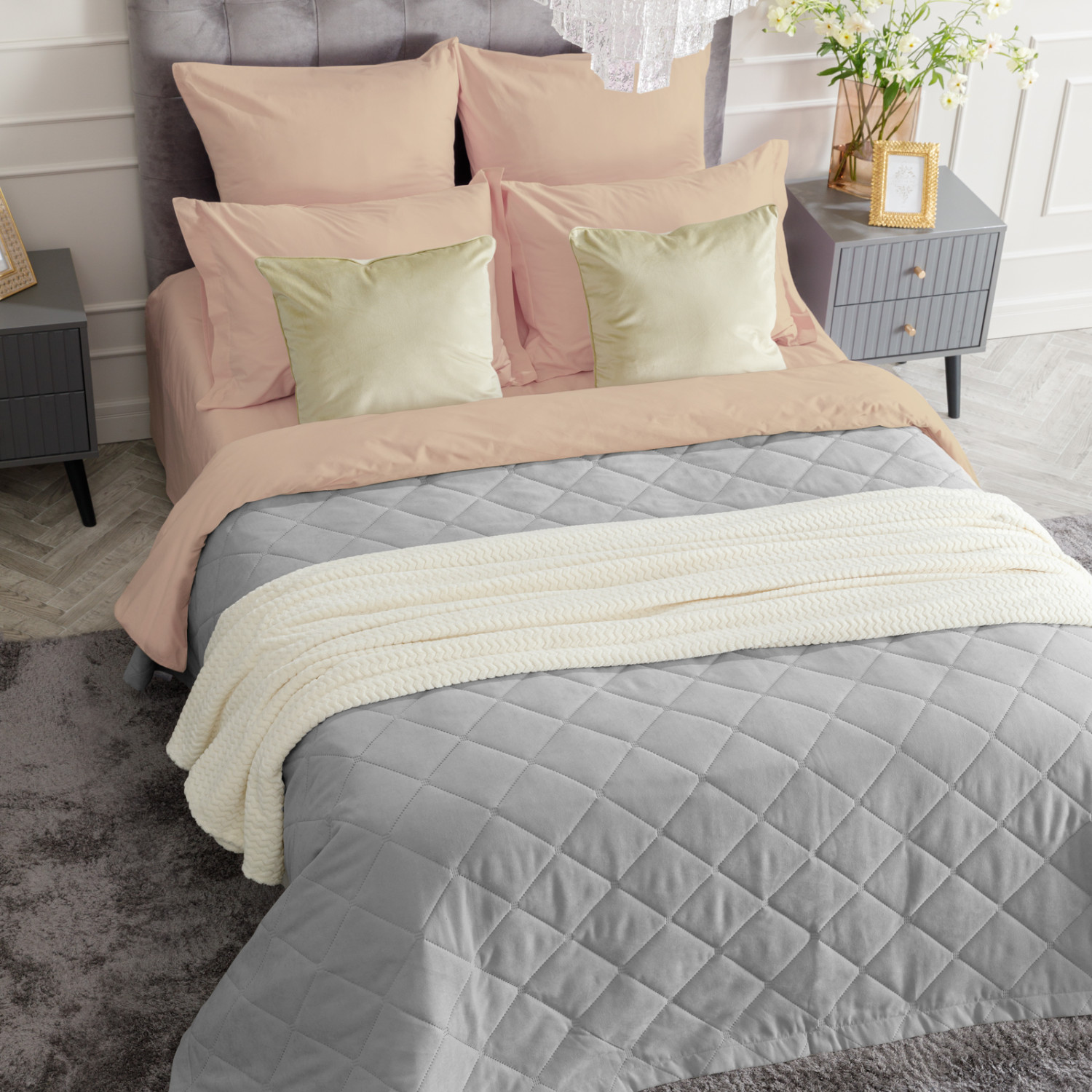 Покрывало Losanga, серое - фото № 9