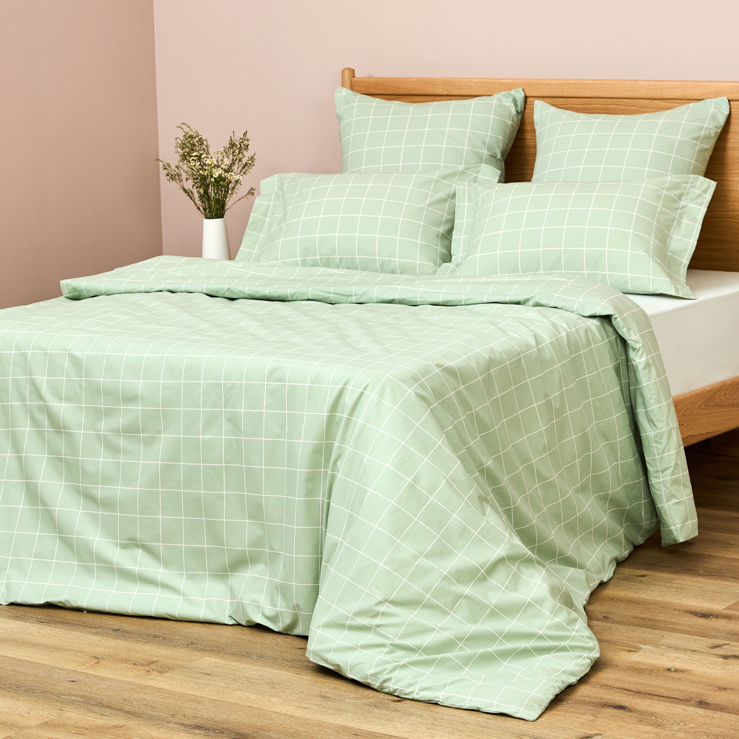 Постельное белье полукомплект Quadretti, зеленое - фото № 6