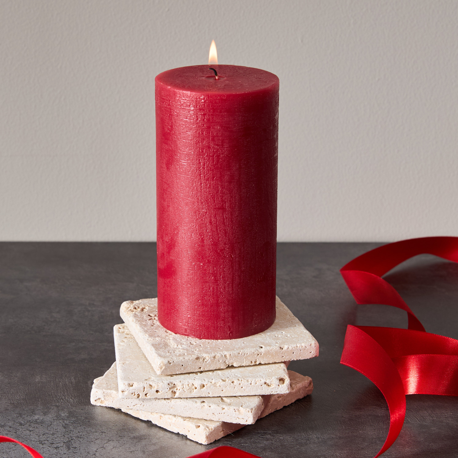 Свеча Fiamma классическая, красная I - фото № 4