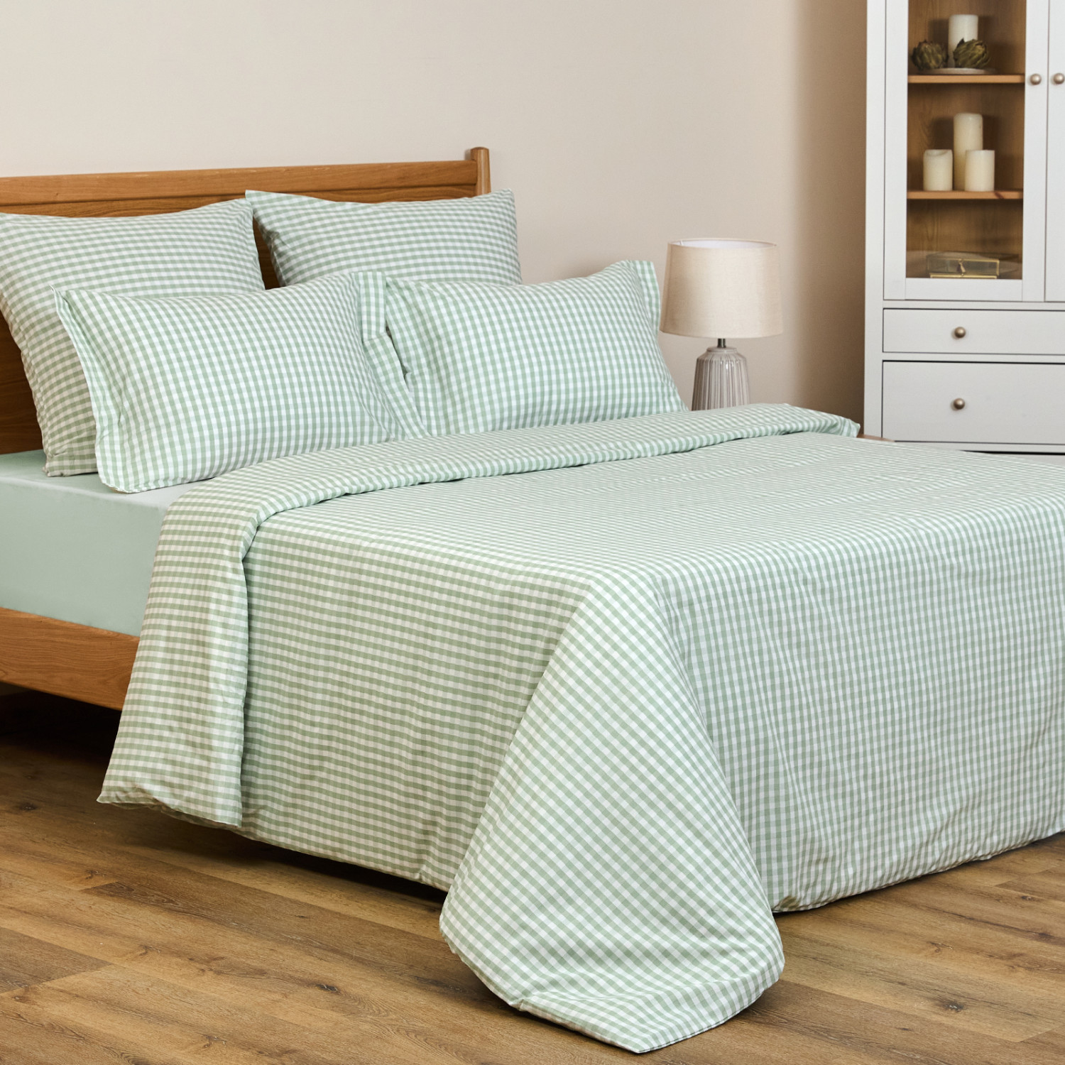 Постельное белье полукомплект Vichy, зеленое - фото № 4