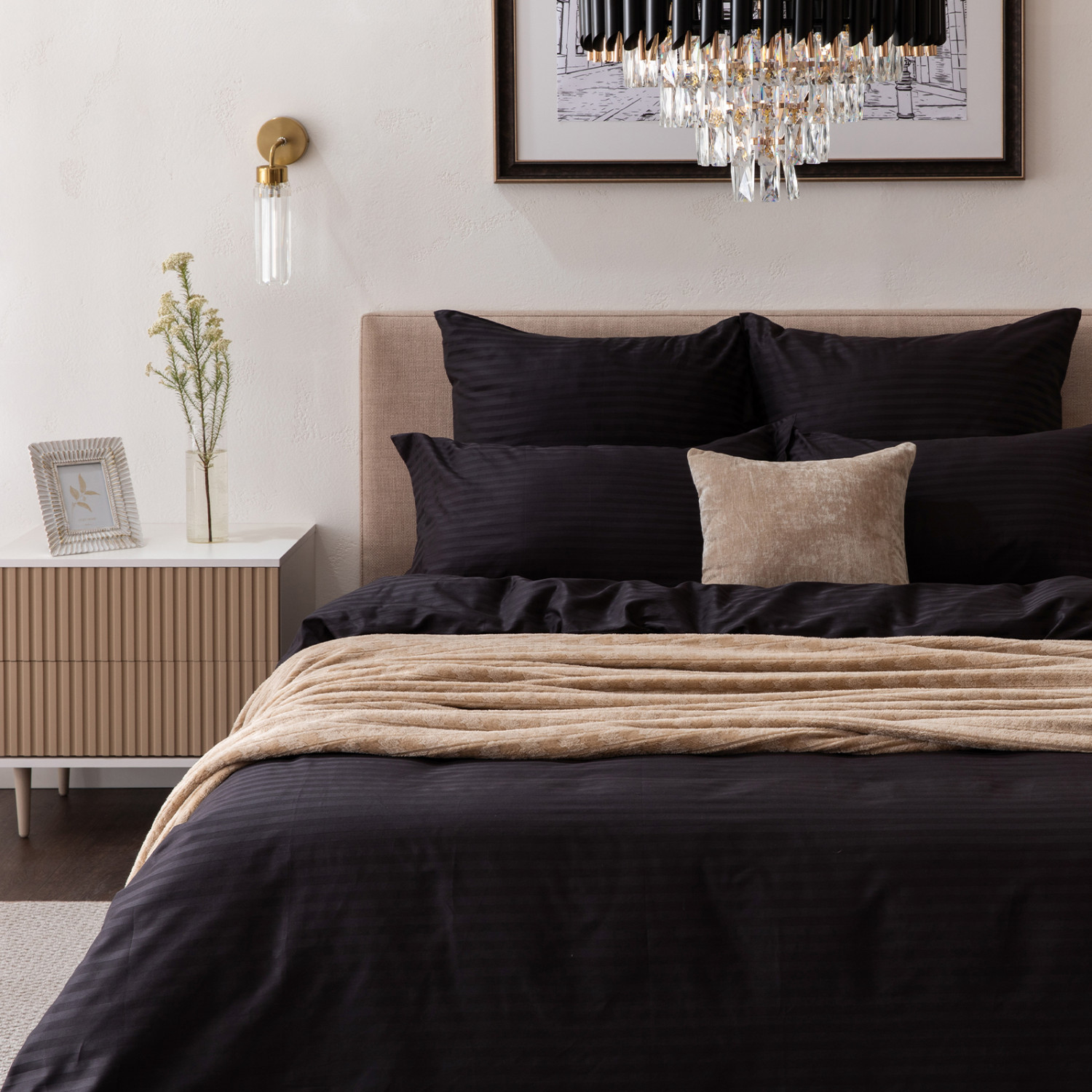 Постельное белье Black страйп-сатин I - фото № 7