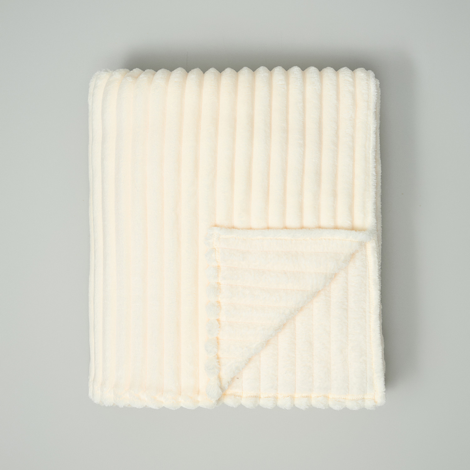 Плед Мягкая полоска/Soft strip, молоко - фото № 4