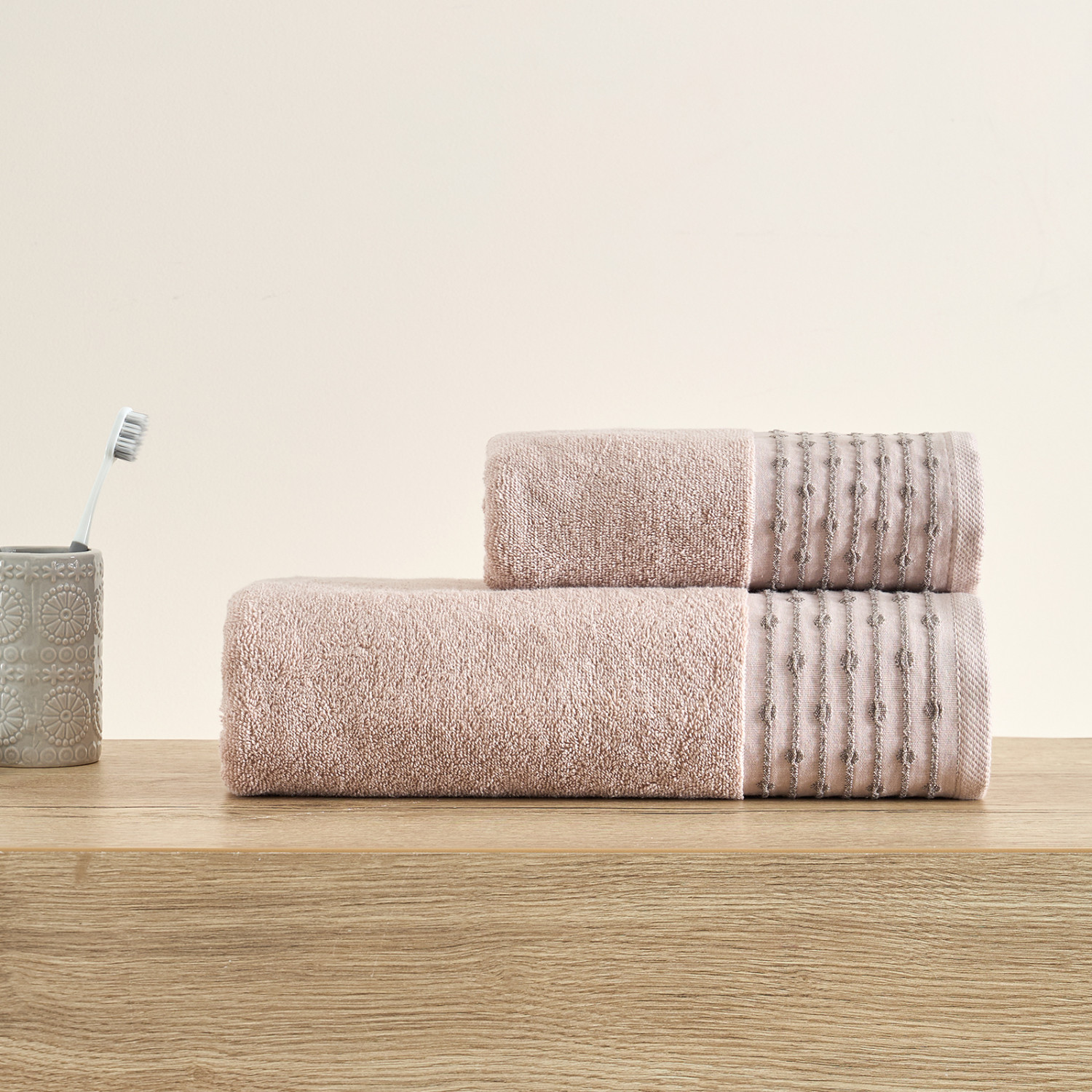 Полотенце махровое Punto, розовое - фото № 6