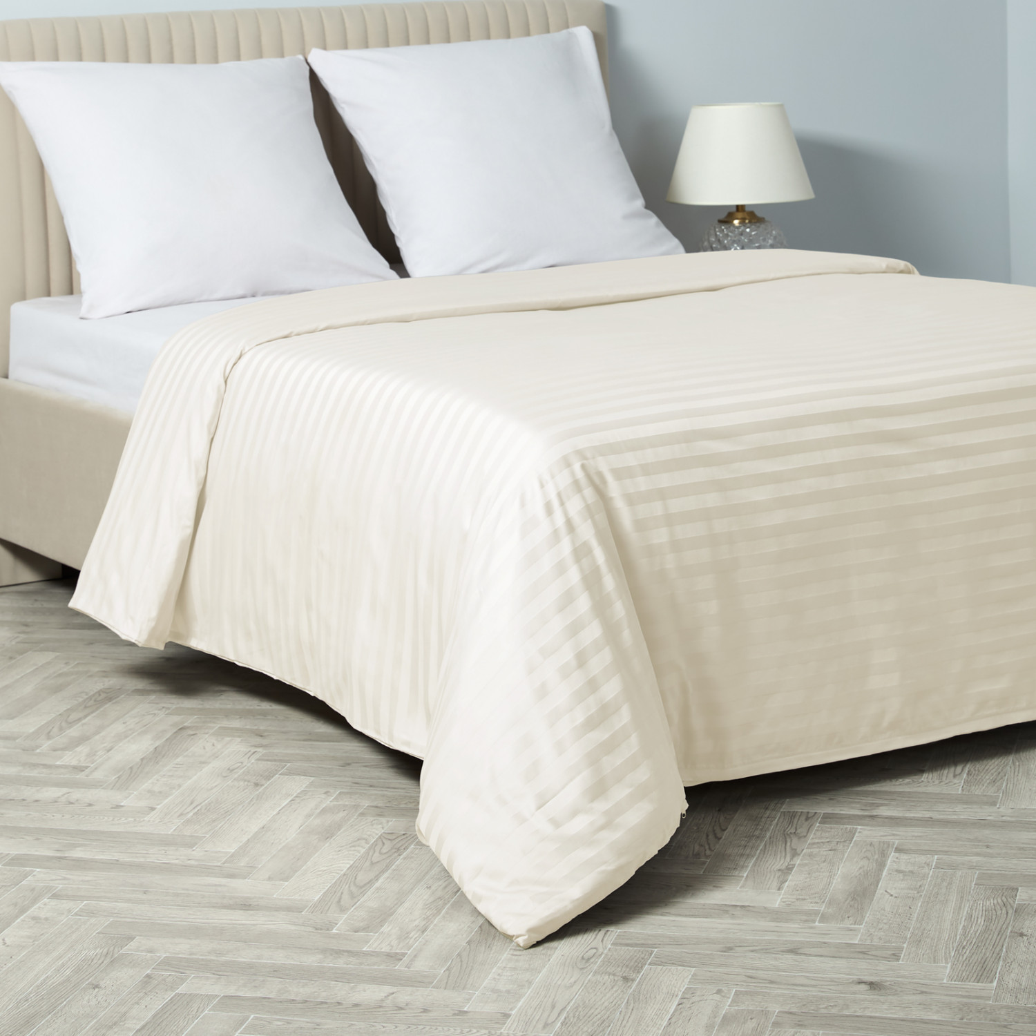 Пододеяльник Экрю страйп-сатин 40156 - фото № 2