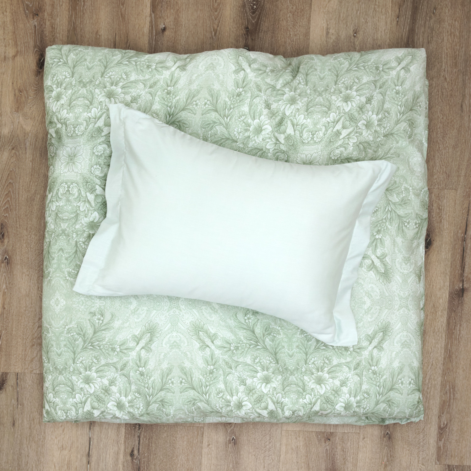 Постельное белье Venetto, зеленое (тубус) - фото № 11