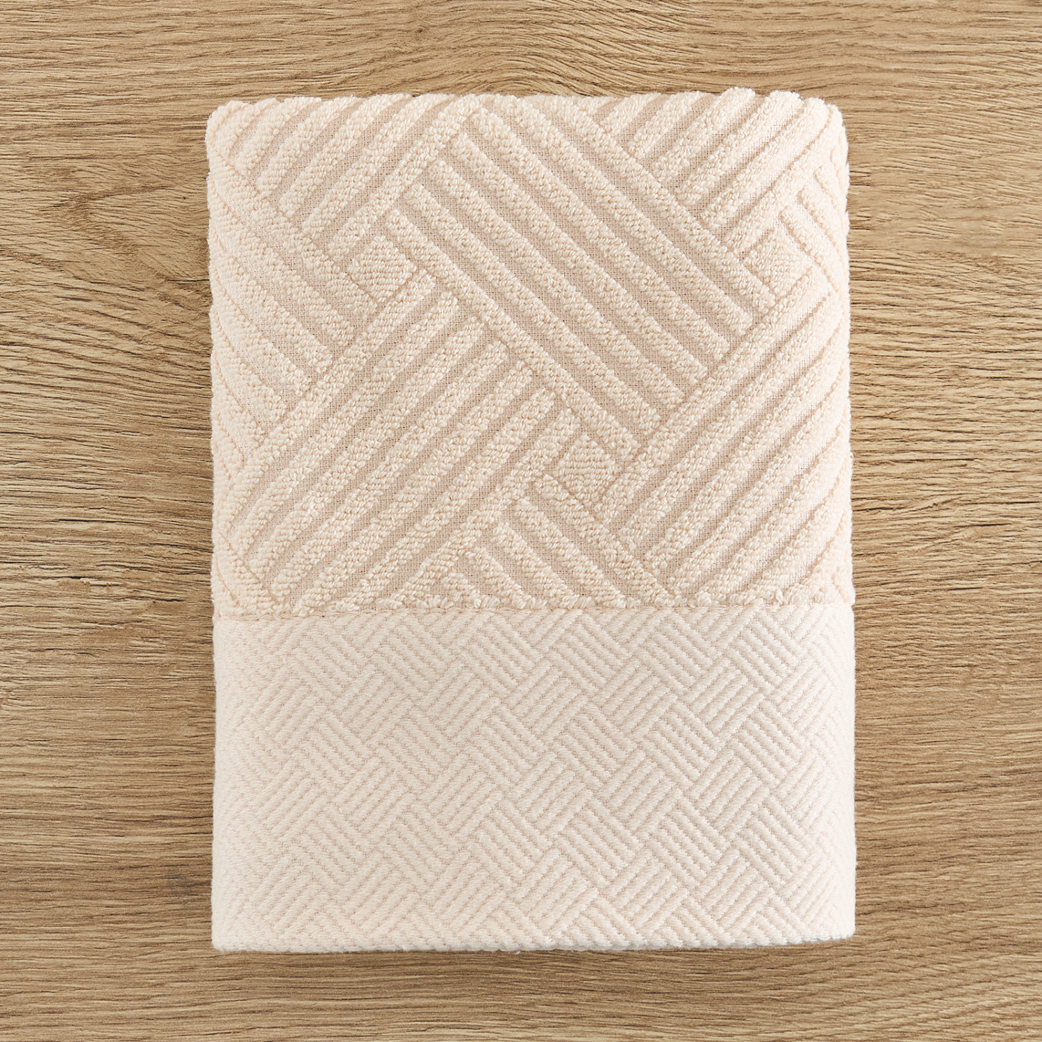 Полотенце махровое Zigzag, бежевое - фото № 5