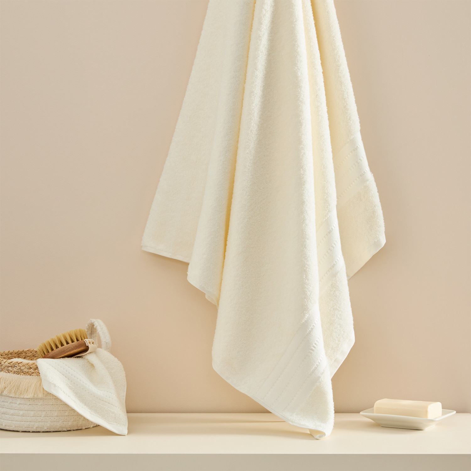 Полотенце махровое Basena, экрю - фото № 2