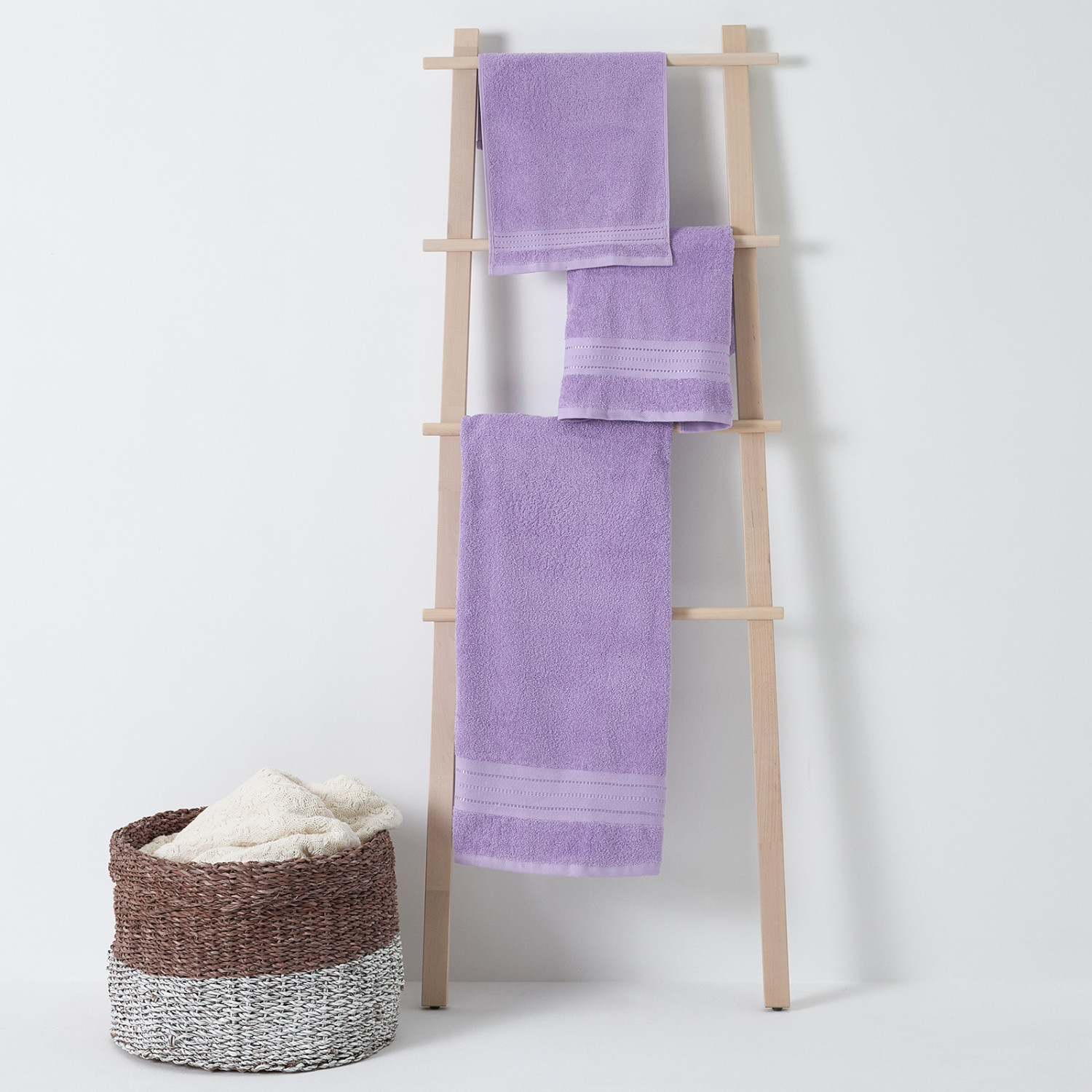Полотенце махровое Basena, сиреневое - фото № 3