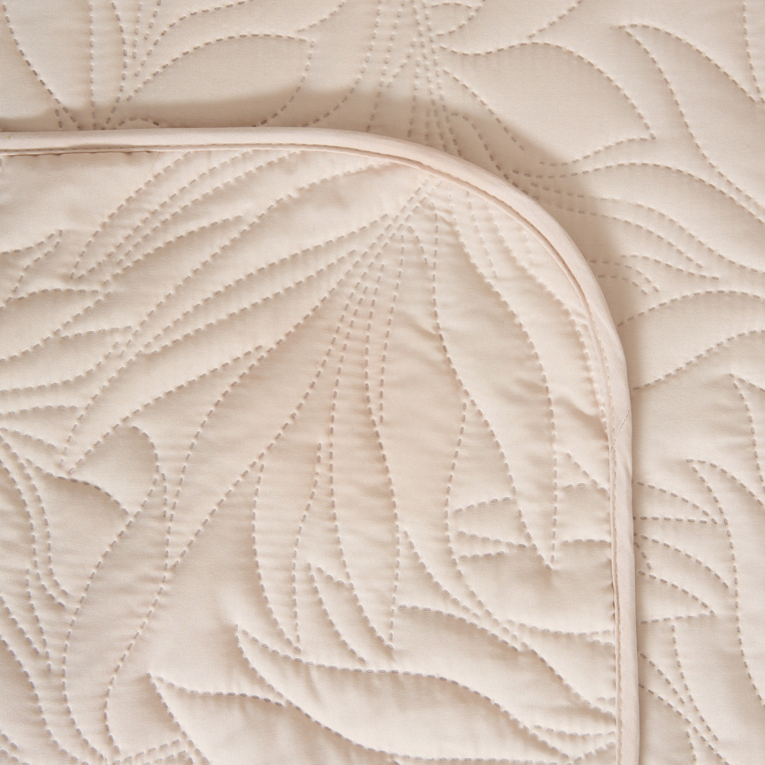 Покрывало Листочки/Fogliare, серо-бежевое - фото № 4