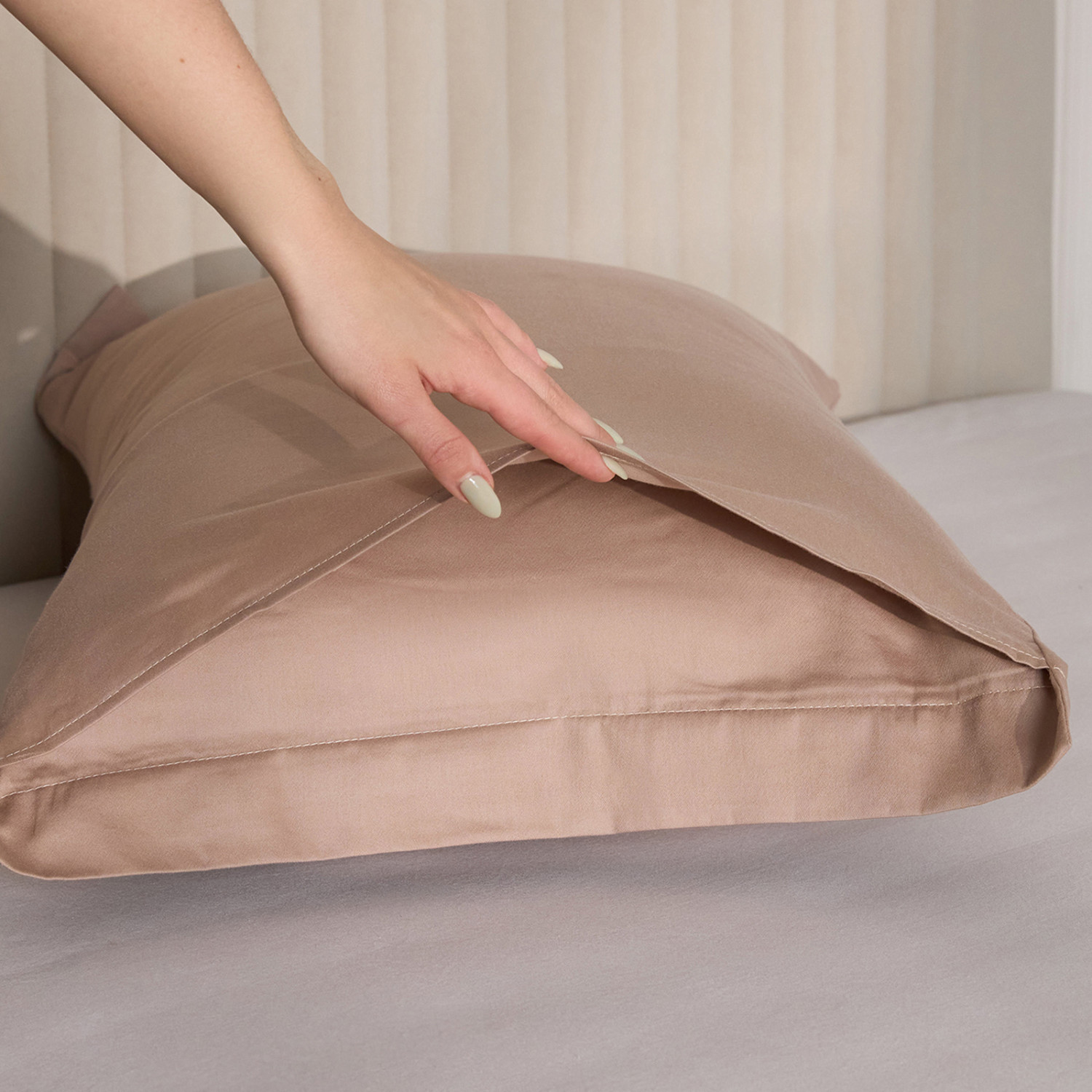 Комплект наволочек Миндаль/Almond с ушками - фото № 4