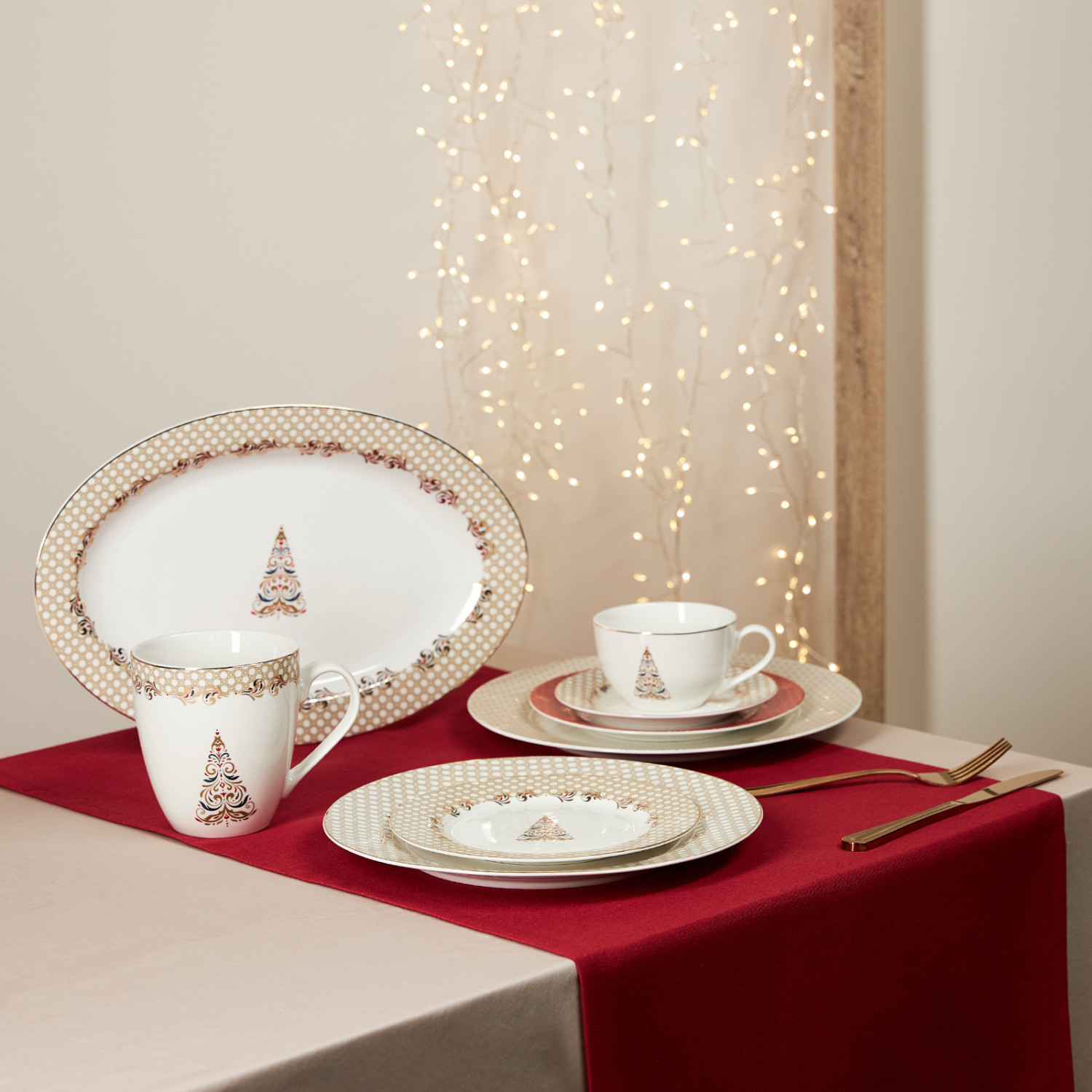 Тарелка Traditioin of Elegance, красная - фото № 3